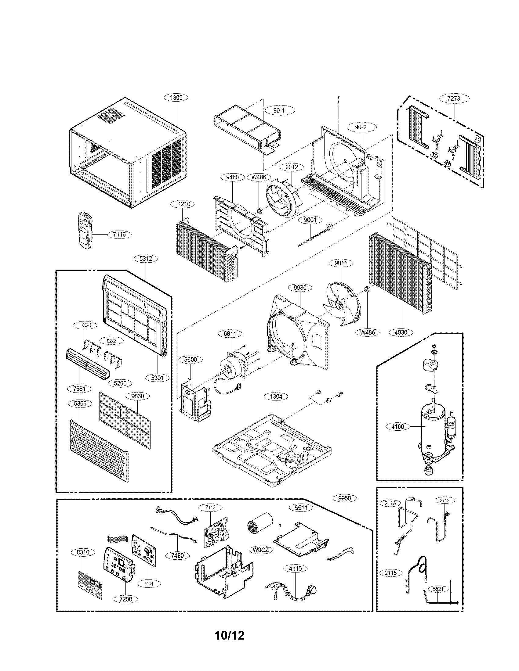 LG LW2512ER exploded view parts diagram