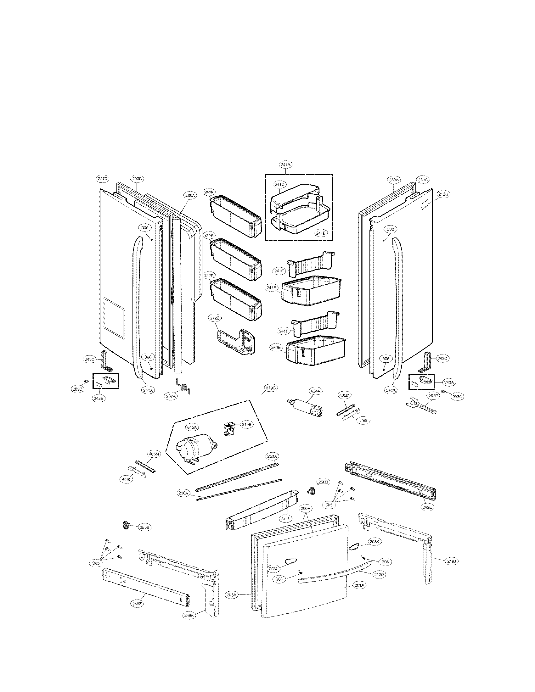 LG LFX31925ST/01 door parts diagram