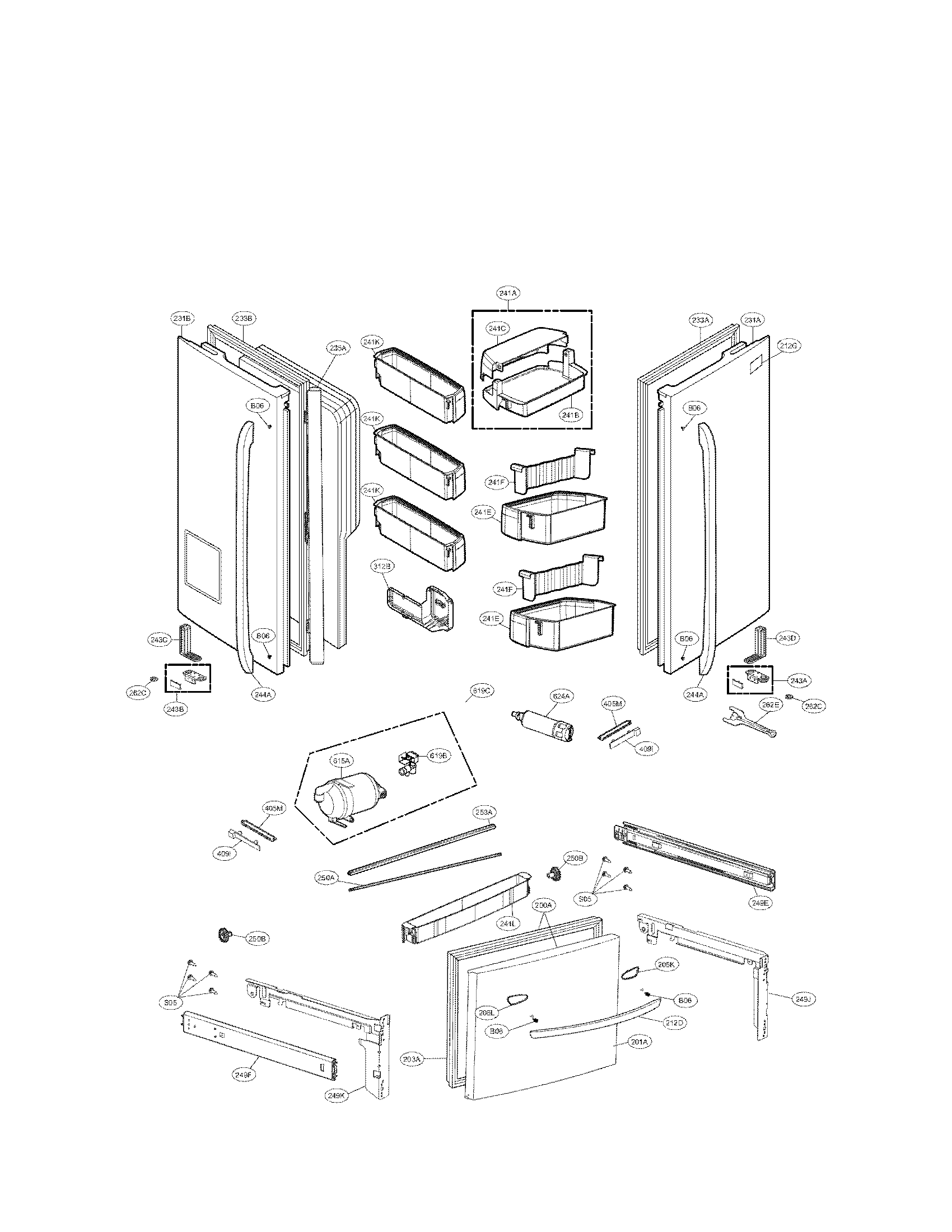 LG LFX31925ST/02 door parts diagram