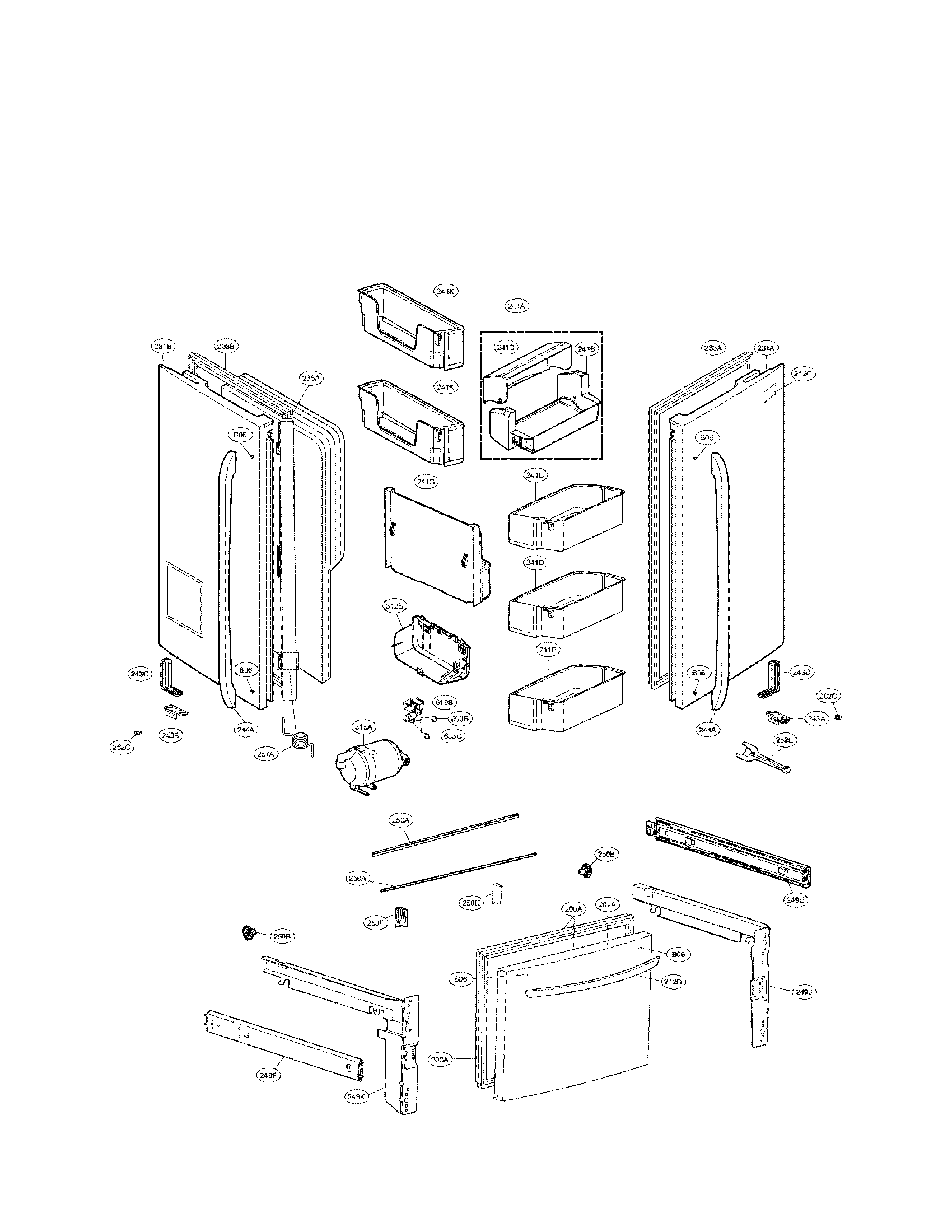 LG LFX28979ST/01 door parts diagram