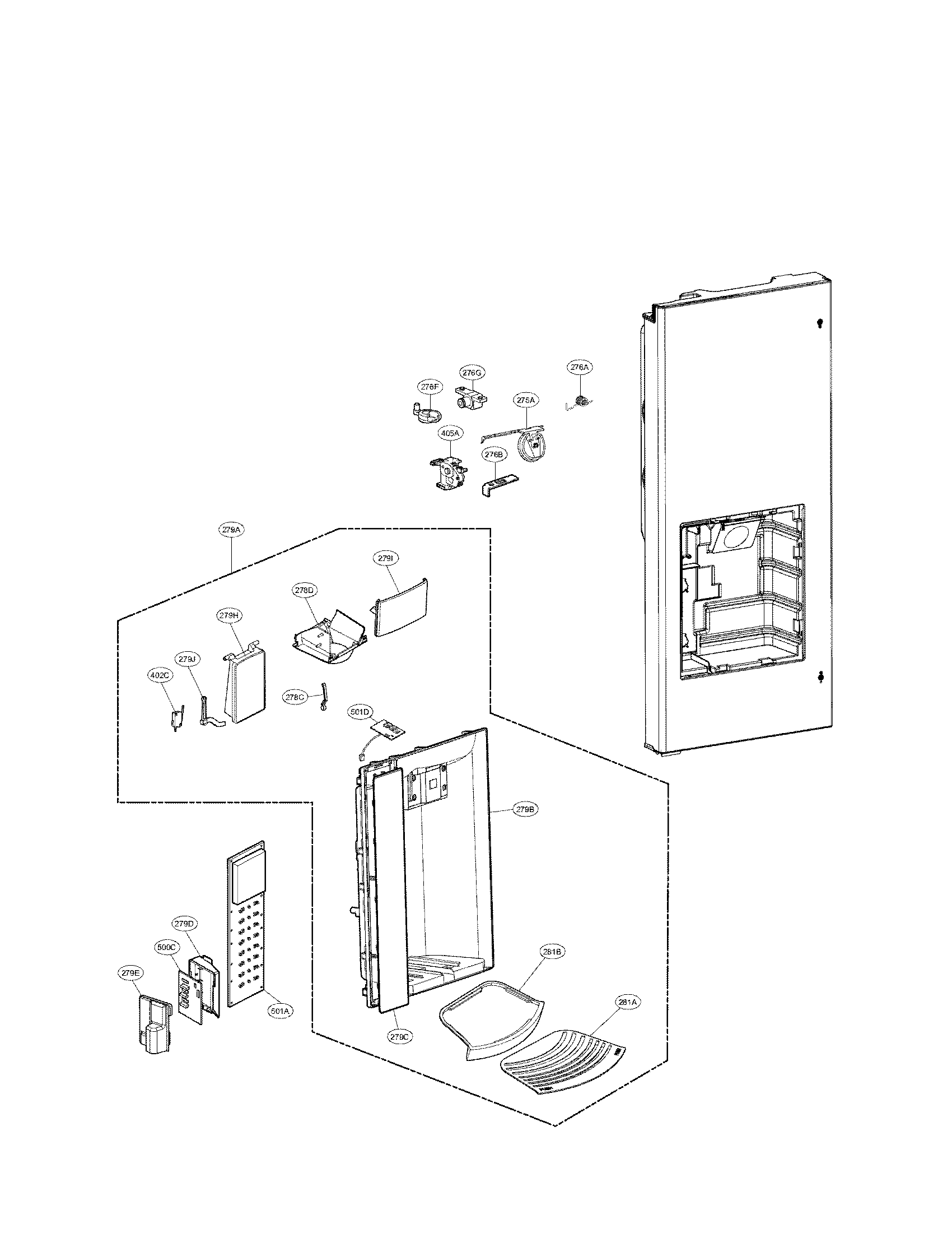 LG LFX28979ST/01 dispenser parats diagram
