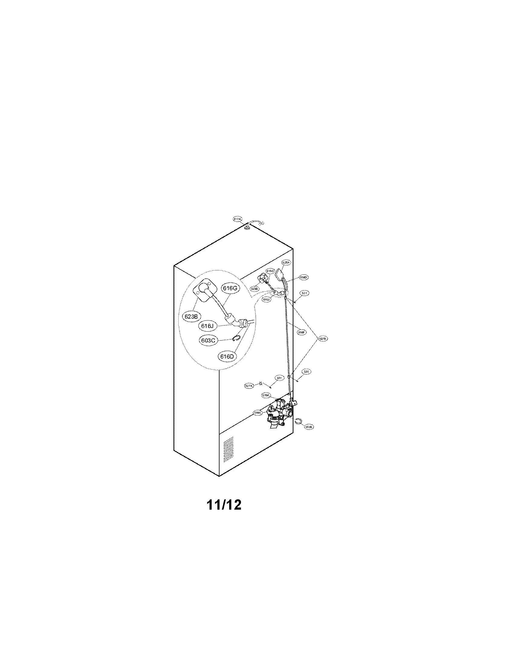 Kenmore 79571099111 valve and water tube parts diagram