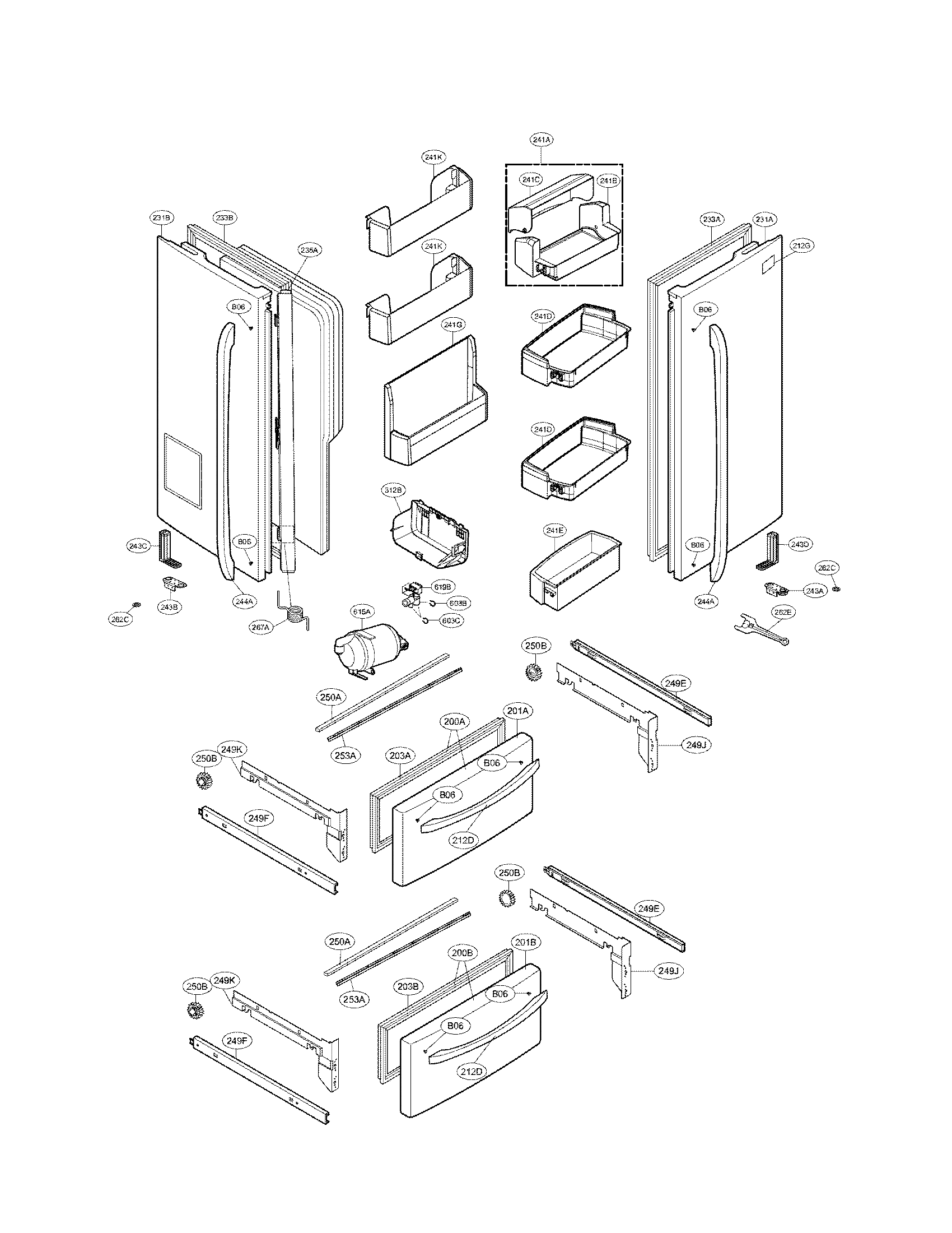 Kenmore 79571099111 door parts diagram