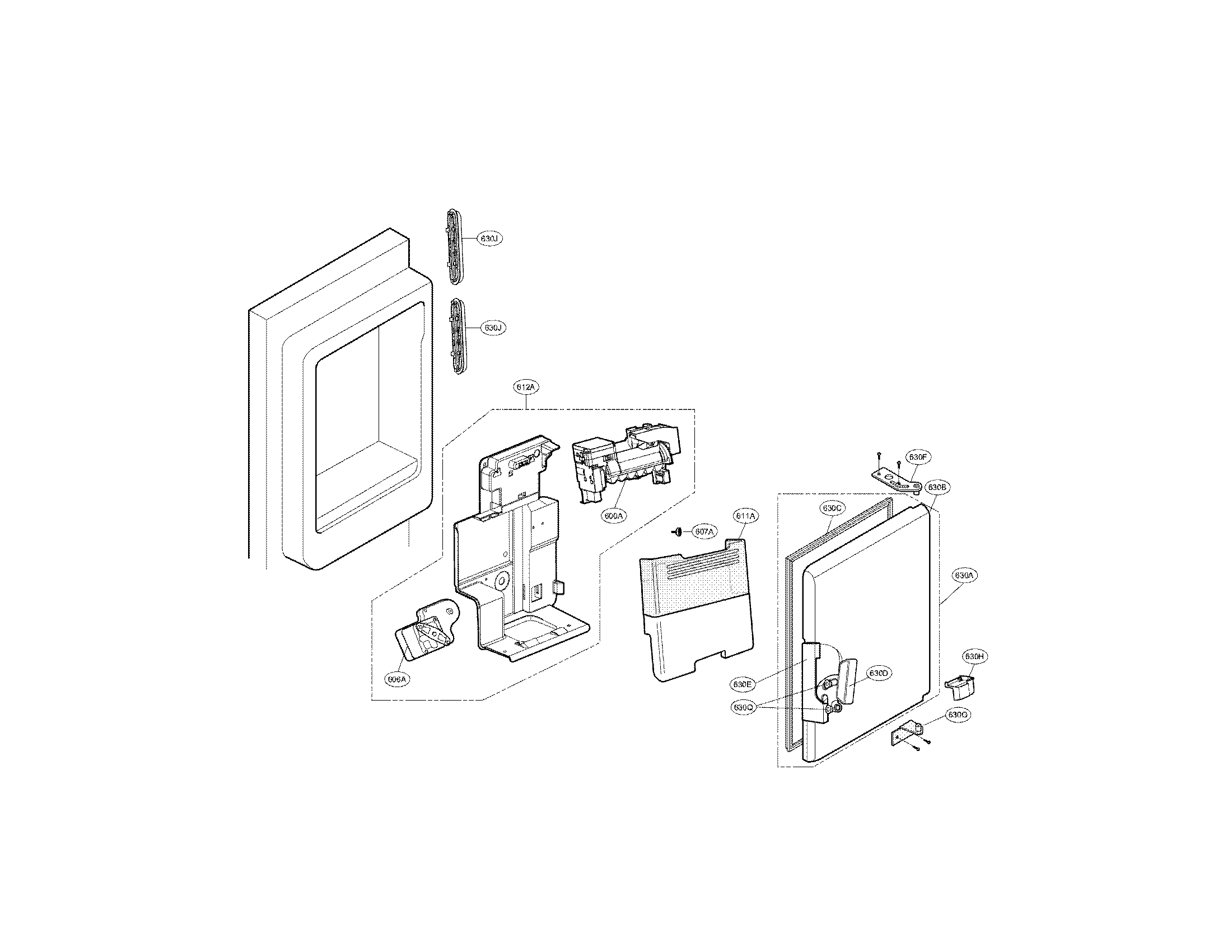 Kenmore 79571099111 ice maker and ice bin parts diagram