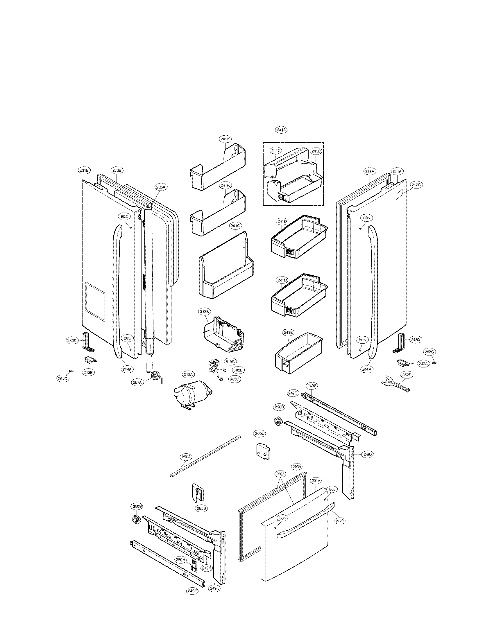 LG LFX21976ST/01 door parts diagram