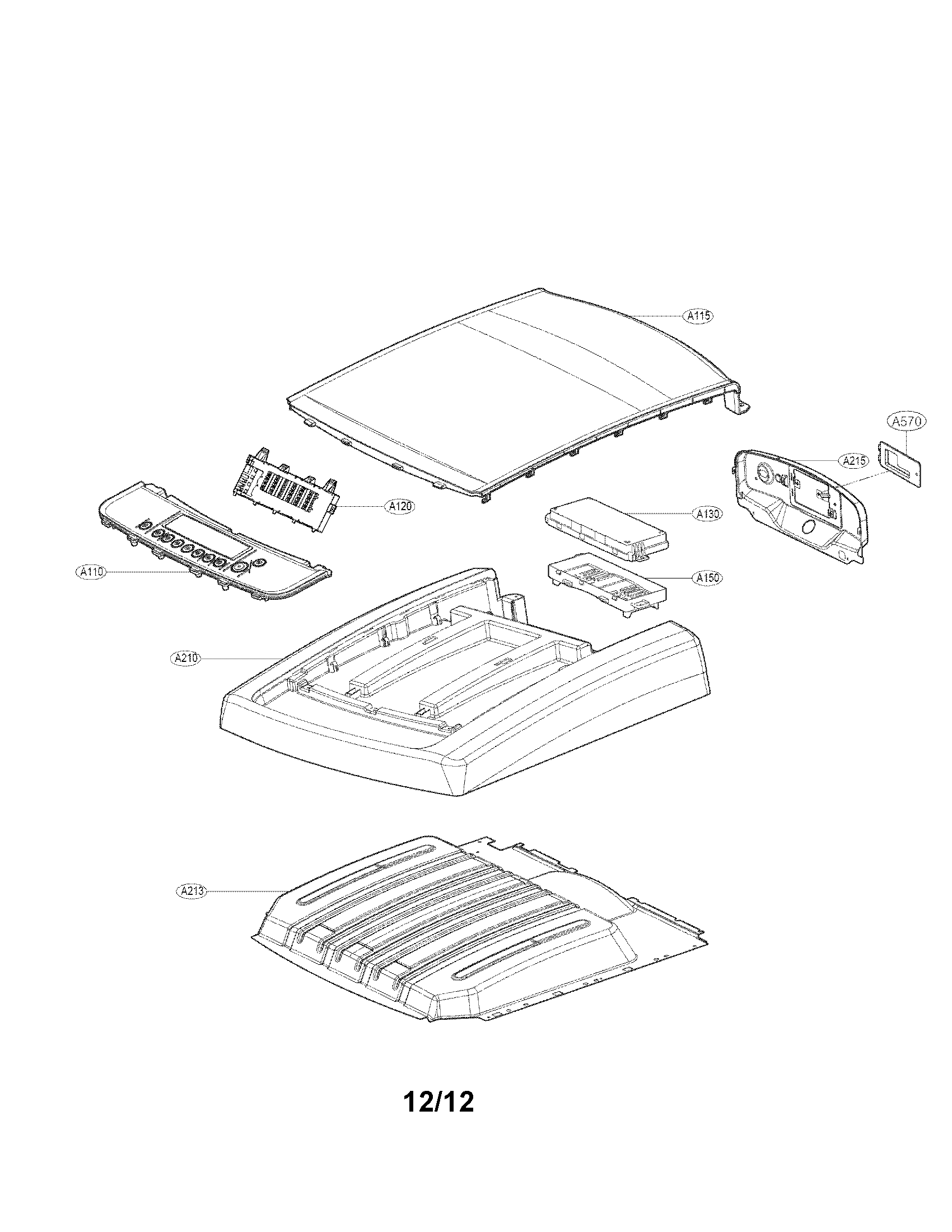 LG DLE1101W control panel and plate assembly parts diagram