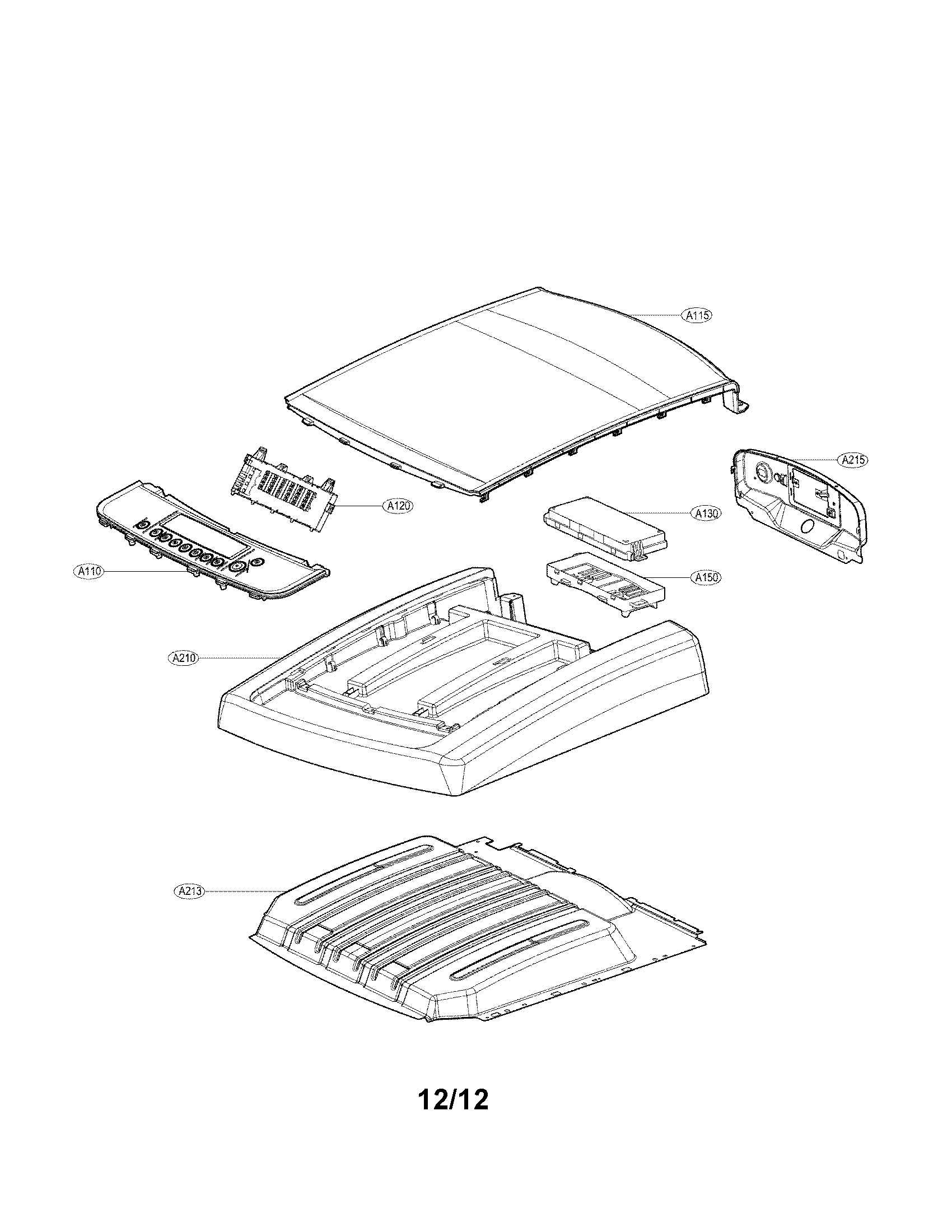 LG DLG1102W control panel and plate assembly parts diagram