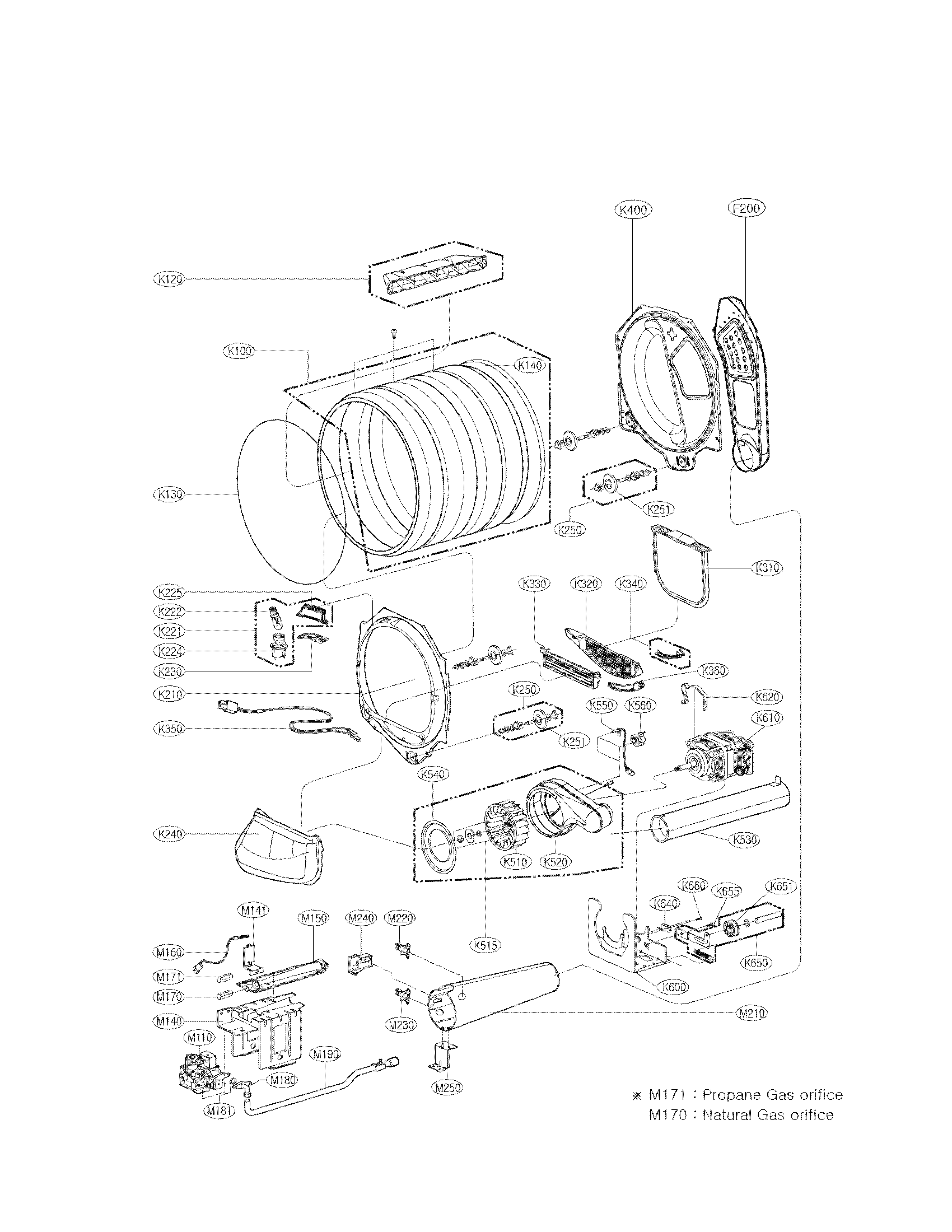 LG DLG1102W drum and motor assembly parts diagram