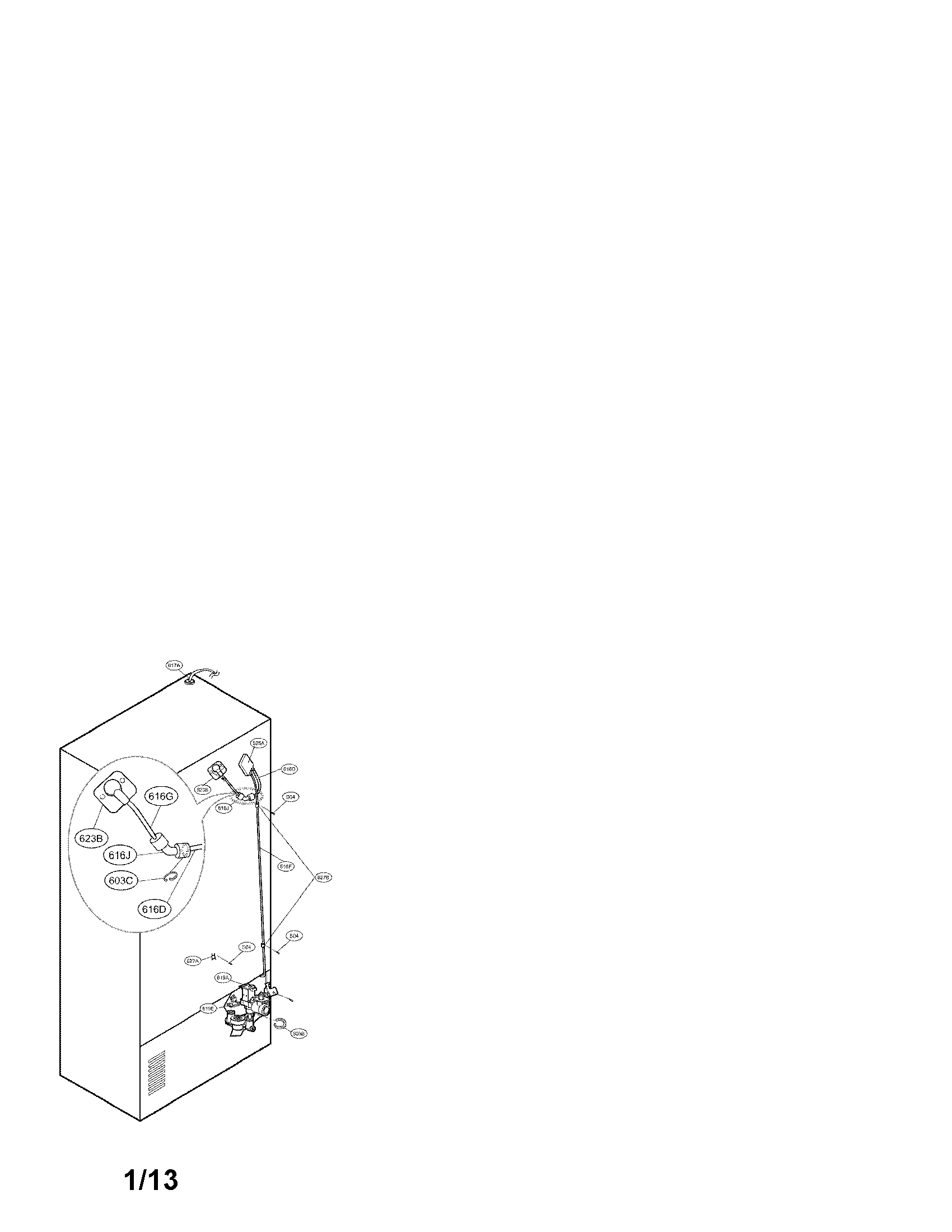 Kenmore Elite 79572052112 valve and water tube parts diagram