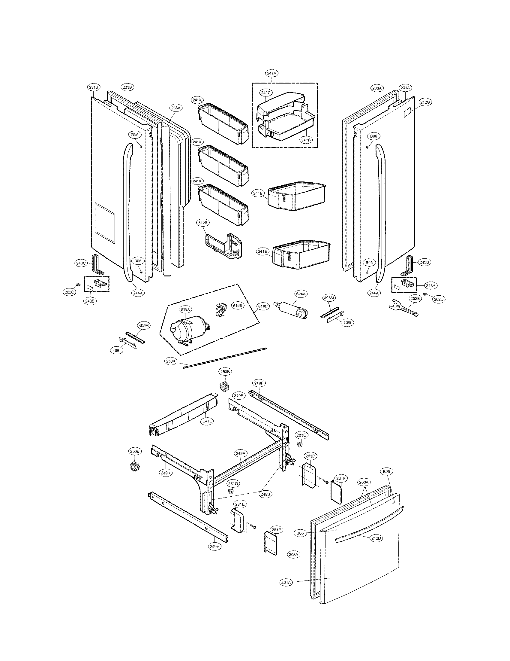 Kenmore Elite 79572052112 door parats diagram
