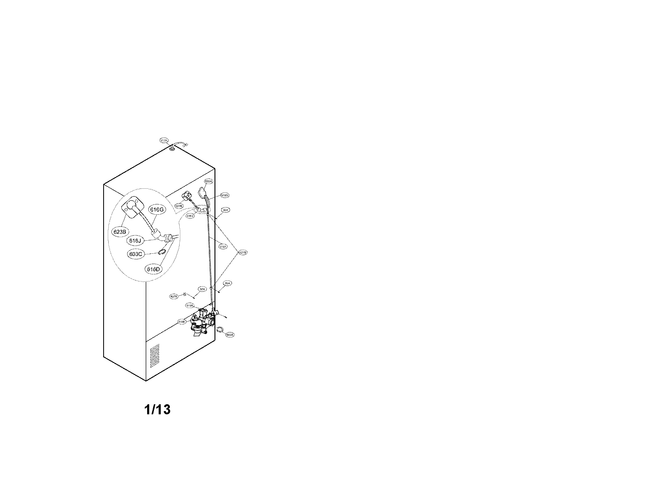 Kenmore Elite 79572059111 valve and water tube parts diagram
