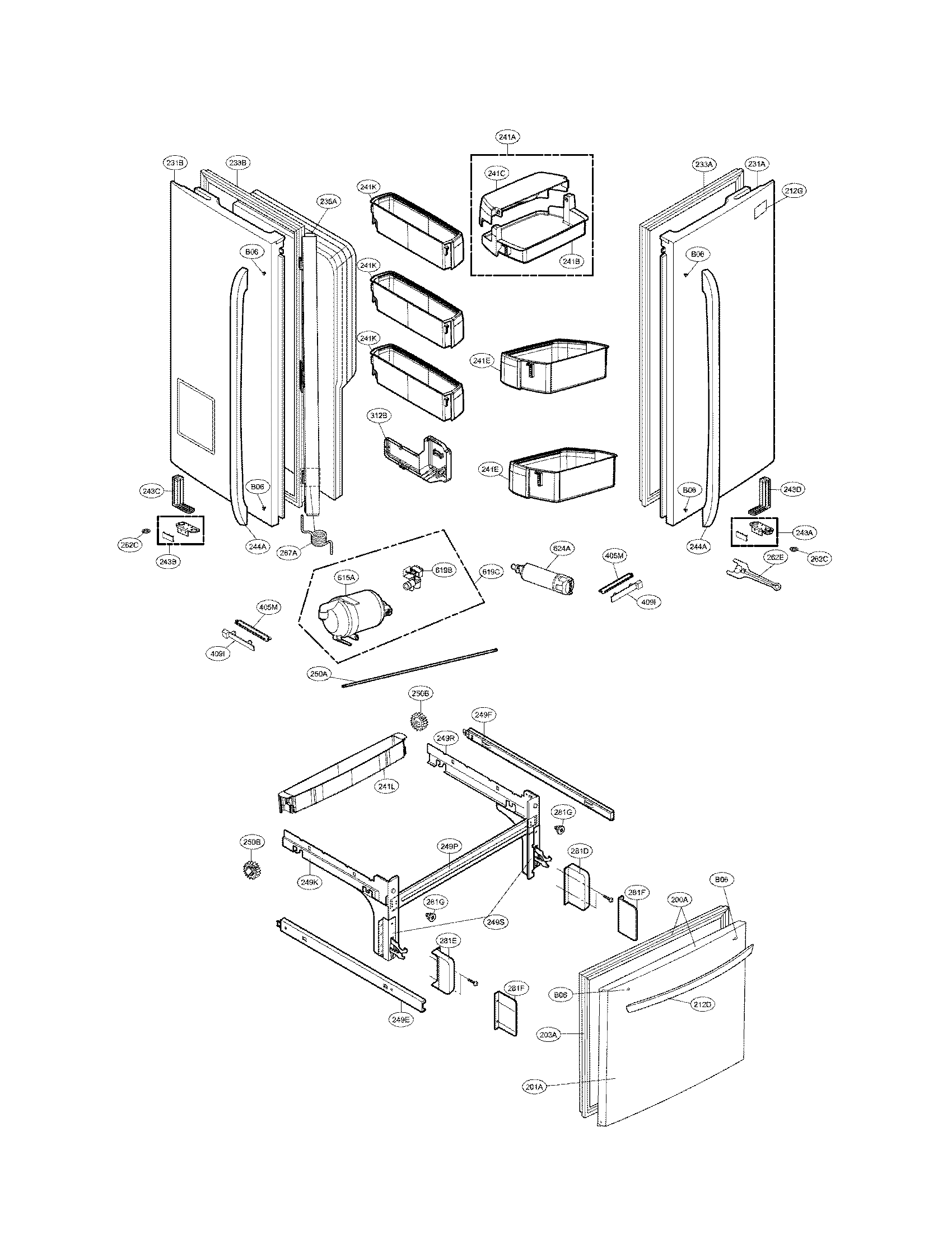 Kenmore Elite 79572059111 door parats diagram