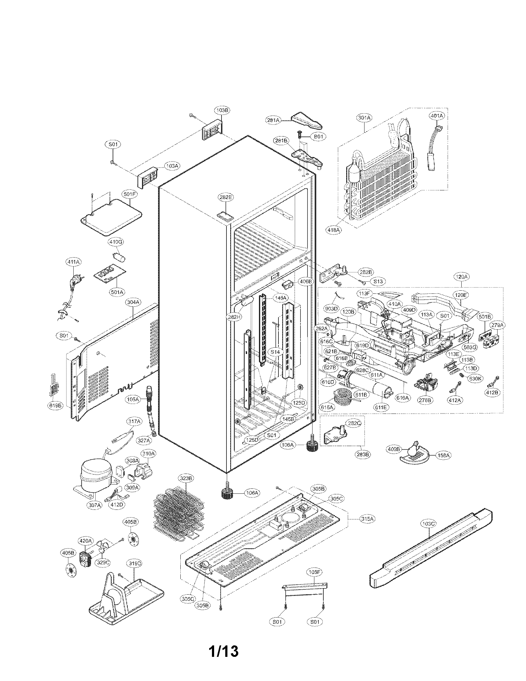 Kenmore 79579012901 case parts diagram