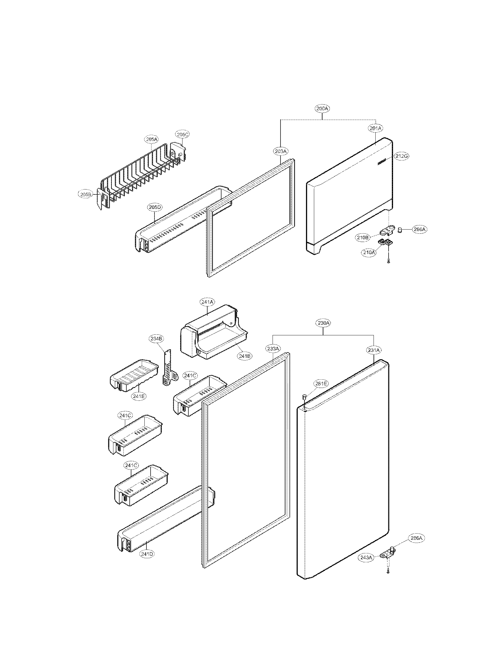 Kenmore 79579012901 door parts diagram
