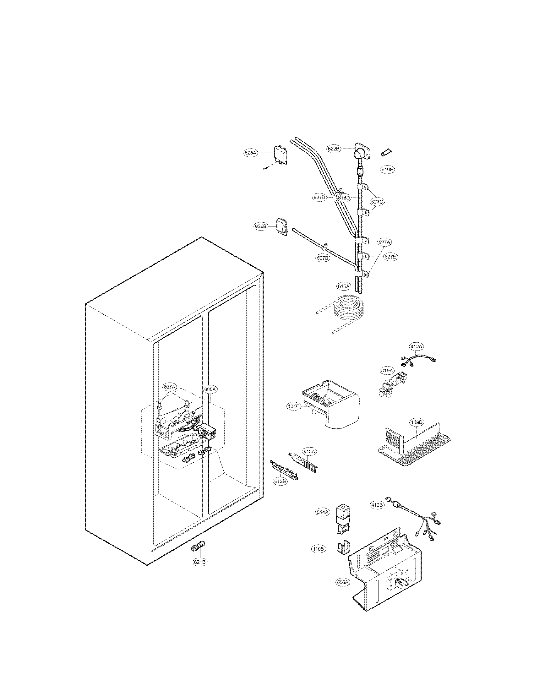 Kenmore 79551313014 ice and water parts diagram