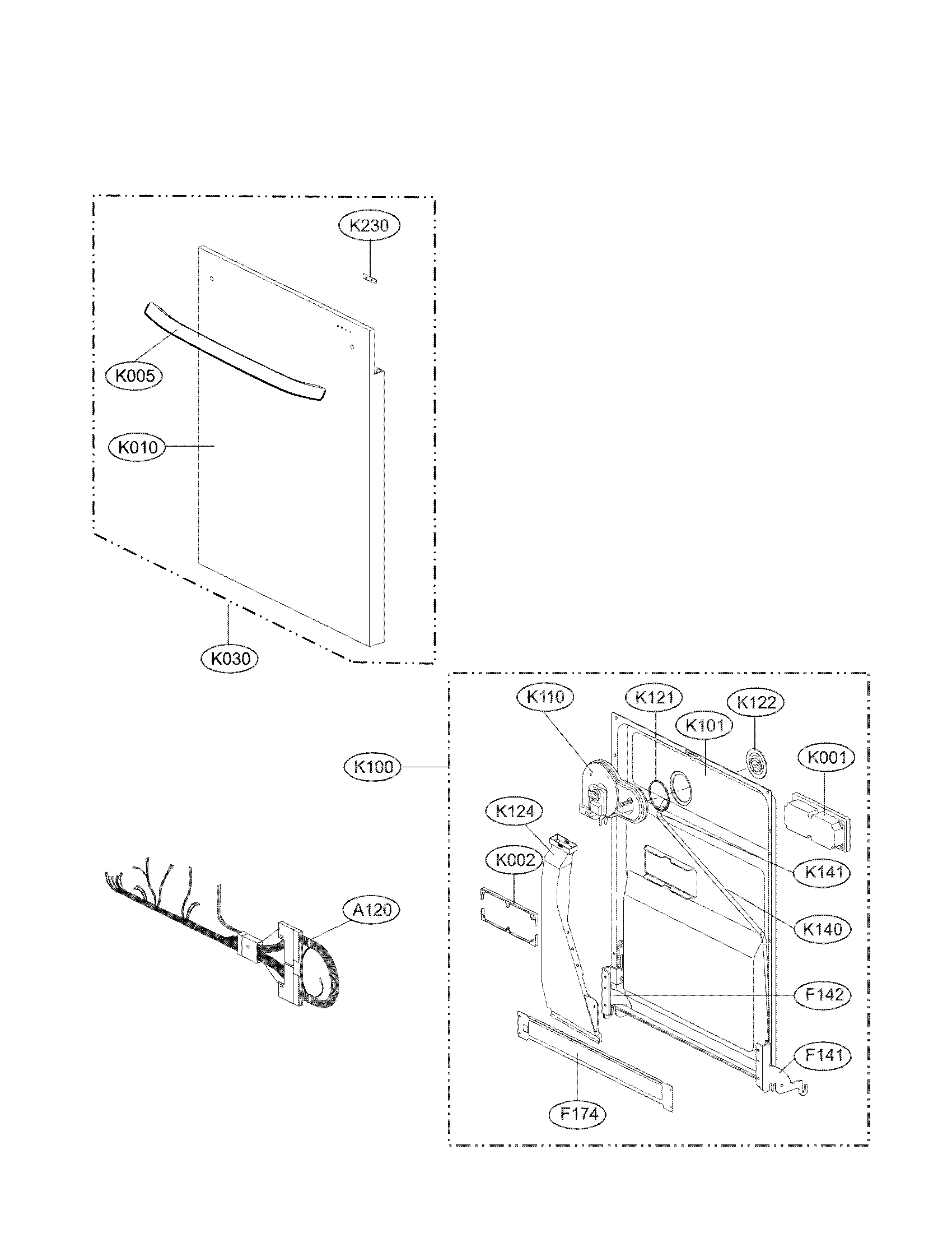 LG LDF7561ST door assembly parts diagram