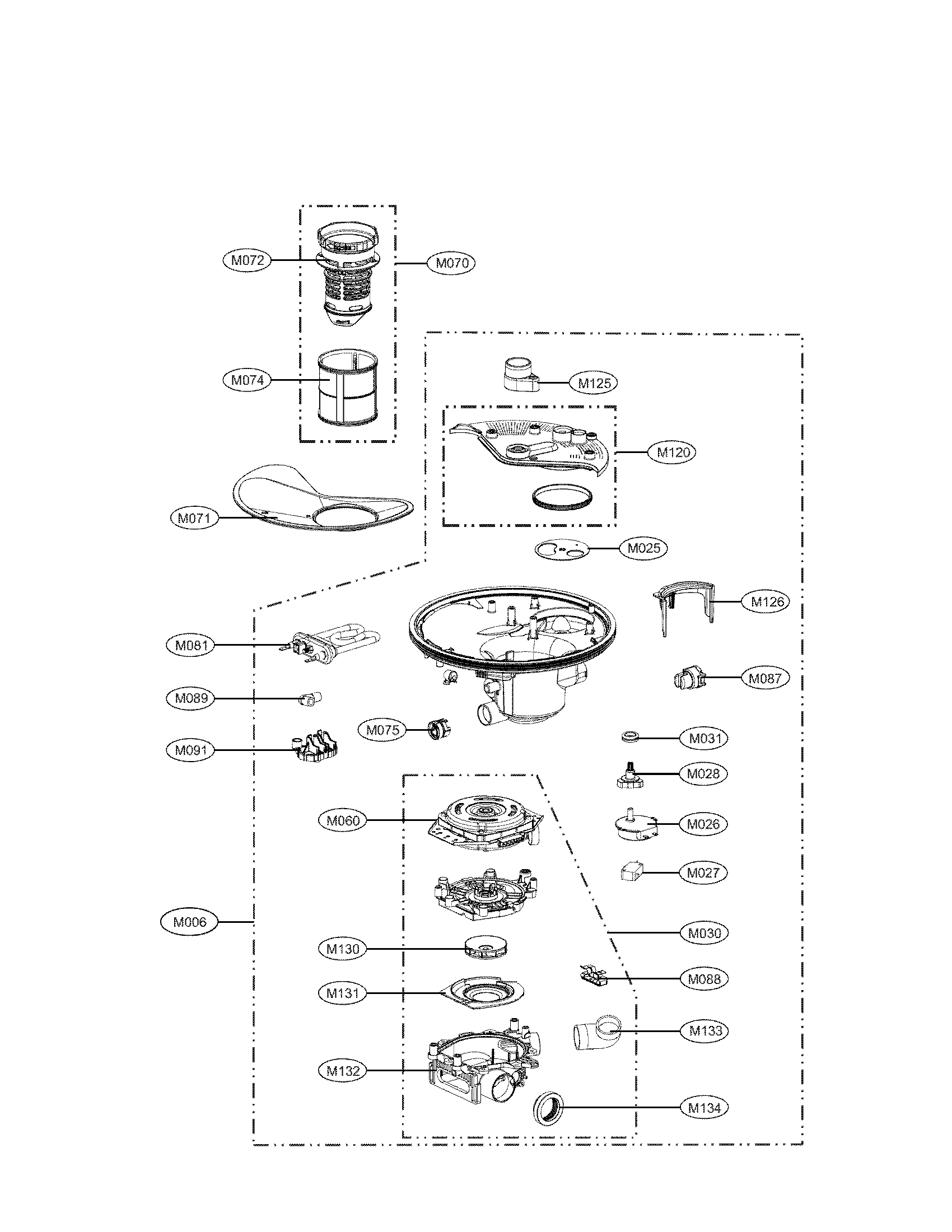 LG LDF7561ST sump assembly part diagram