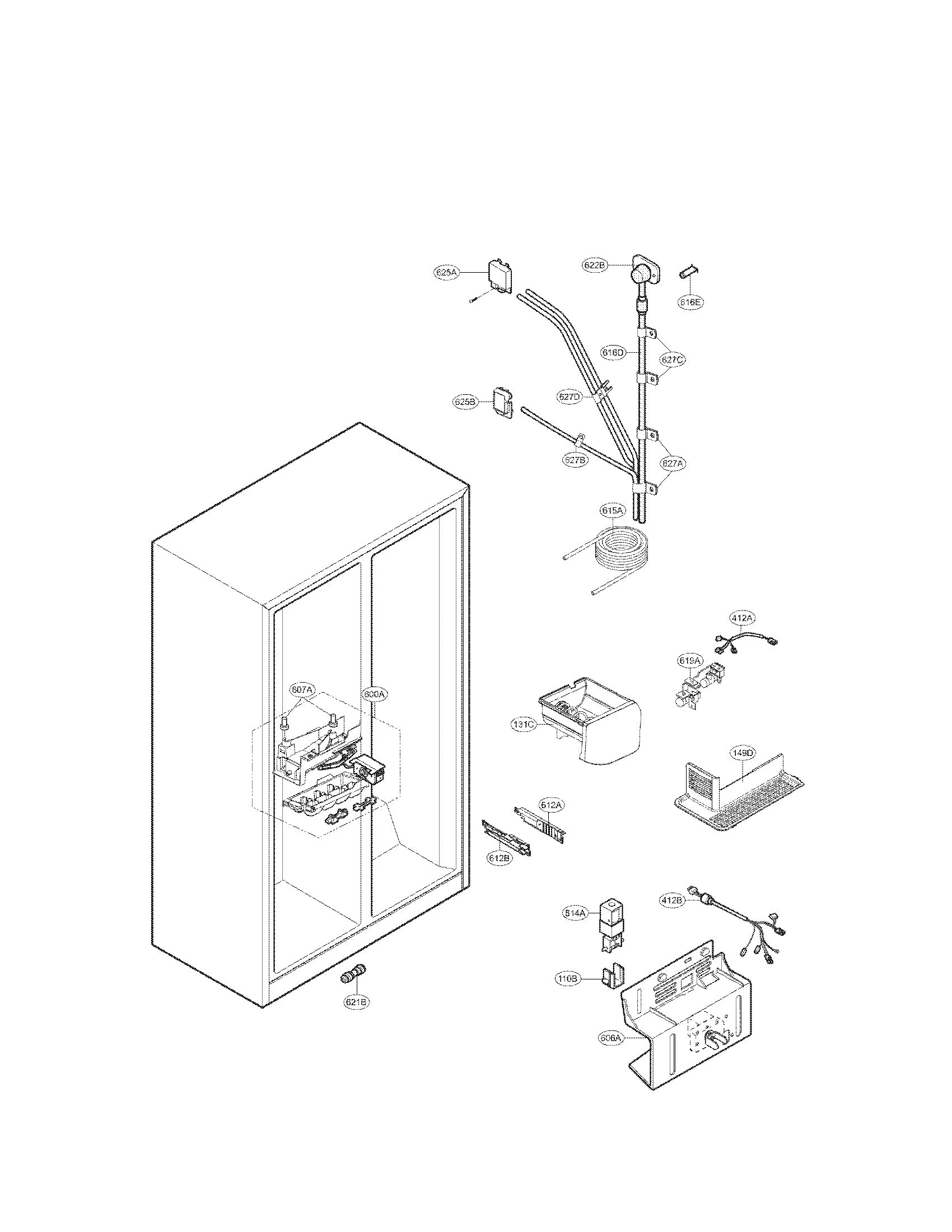 Kenmore 79551314012 ice and water parts diagram