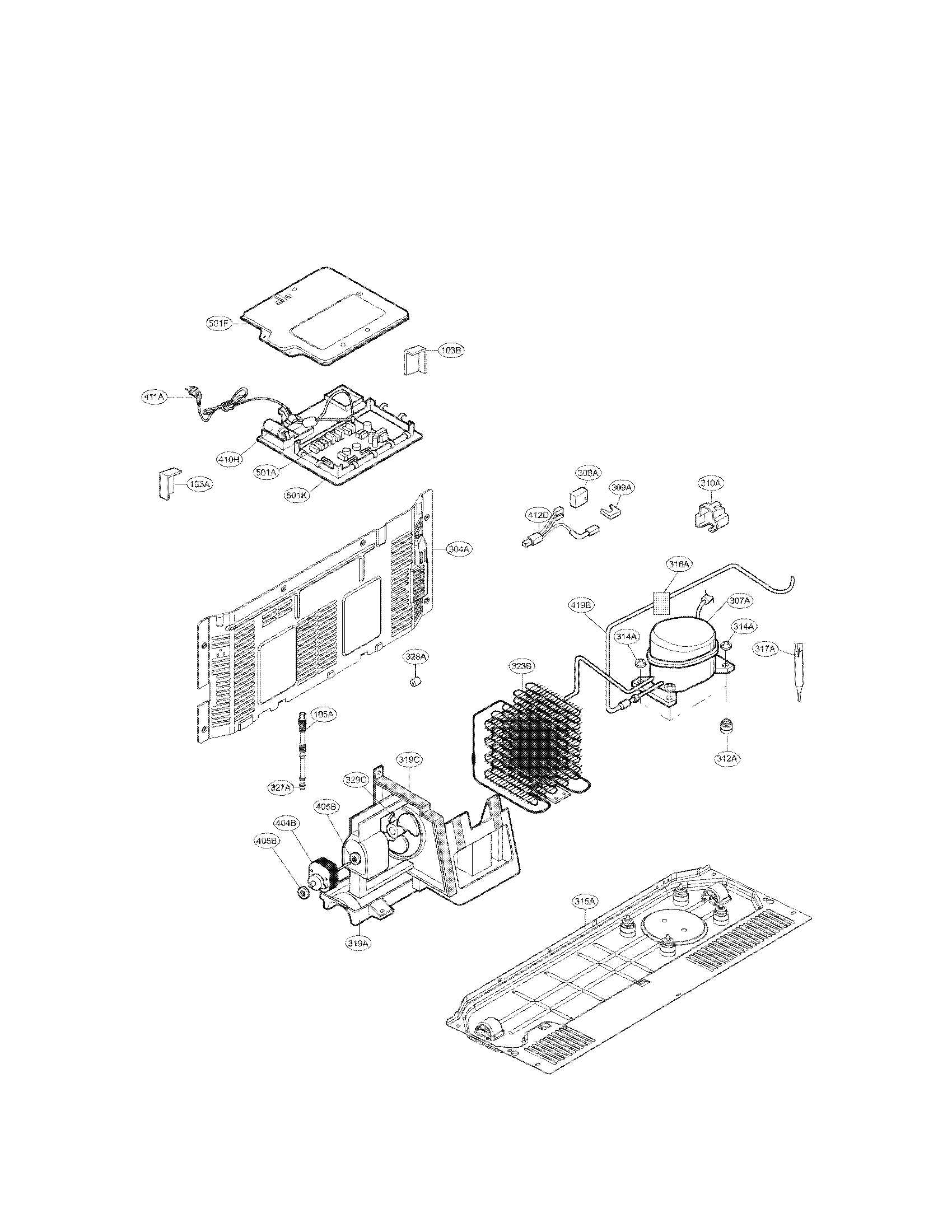 Kenmore 79551319012 mechanical compartment parts diagram