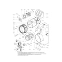 Kenmore Elite 79641072310 drum and tub assembly parts diagram