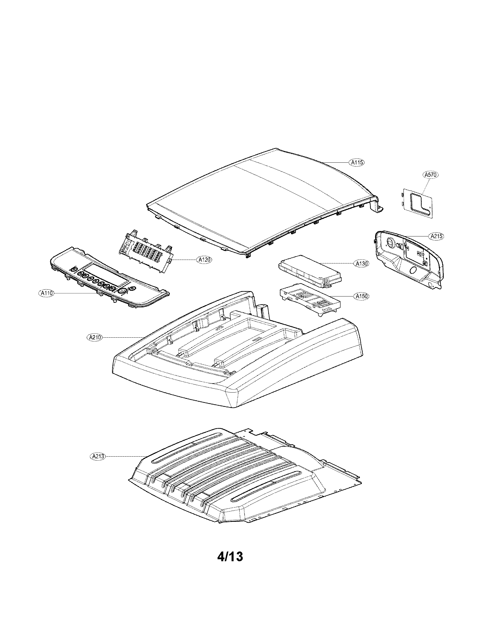 LG DLEY1201V control panel and plate assembly parats diagram