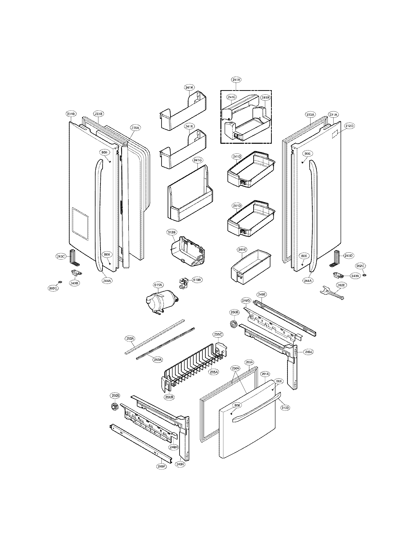 Kenmore 79572039112 door parts diagram