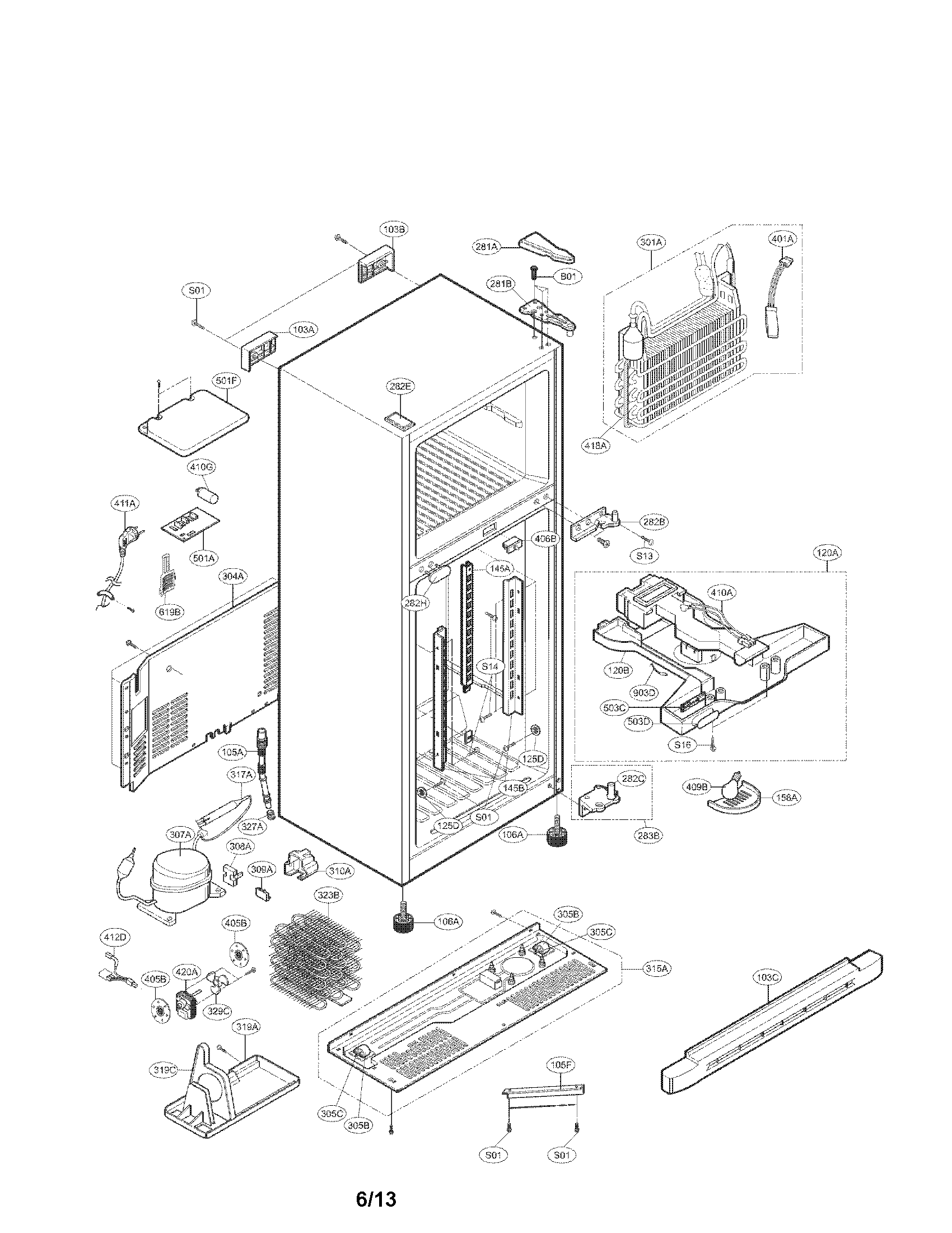LG LTC22350SS/00 case parts diagram