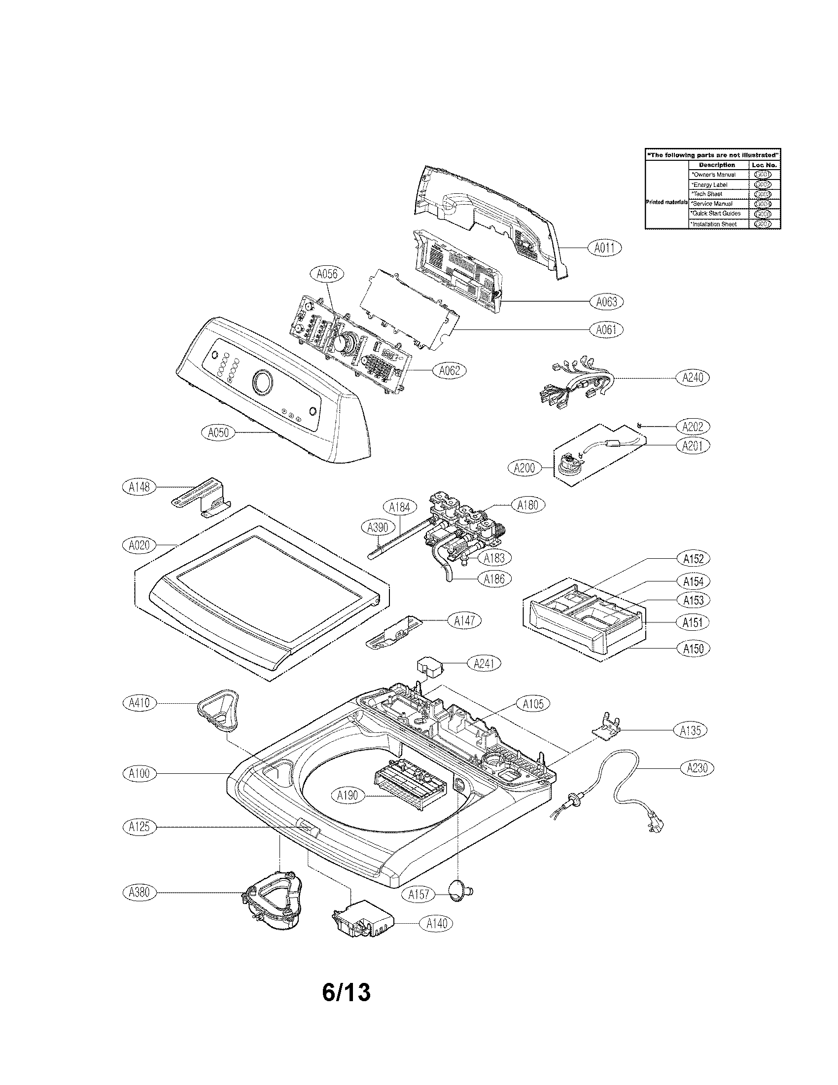 Kenmore Elite 79631512211 top cover parts diagram