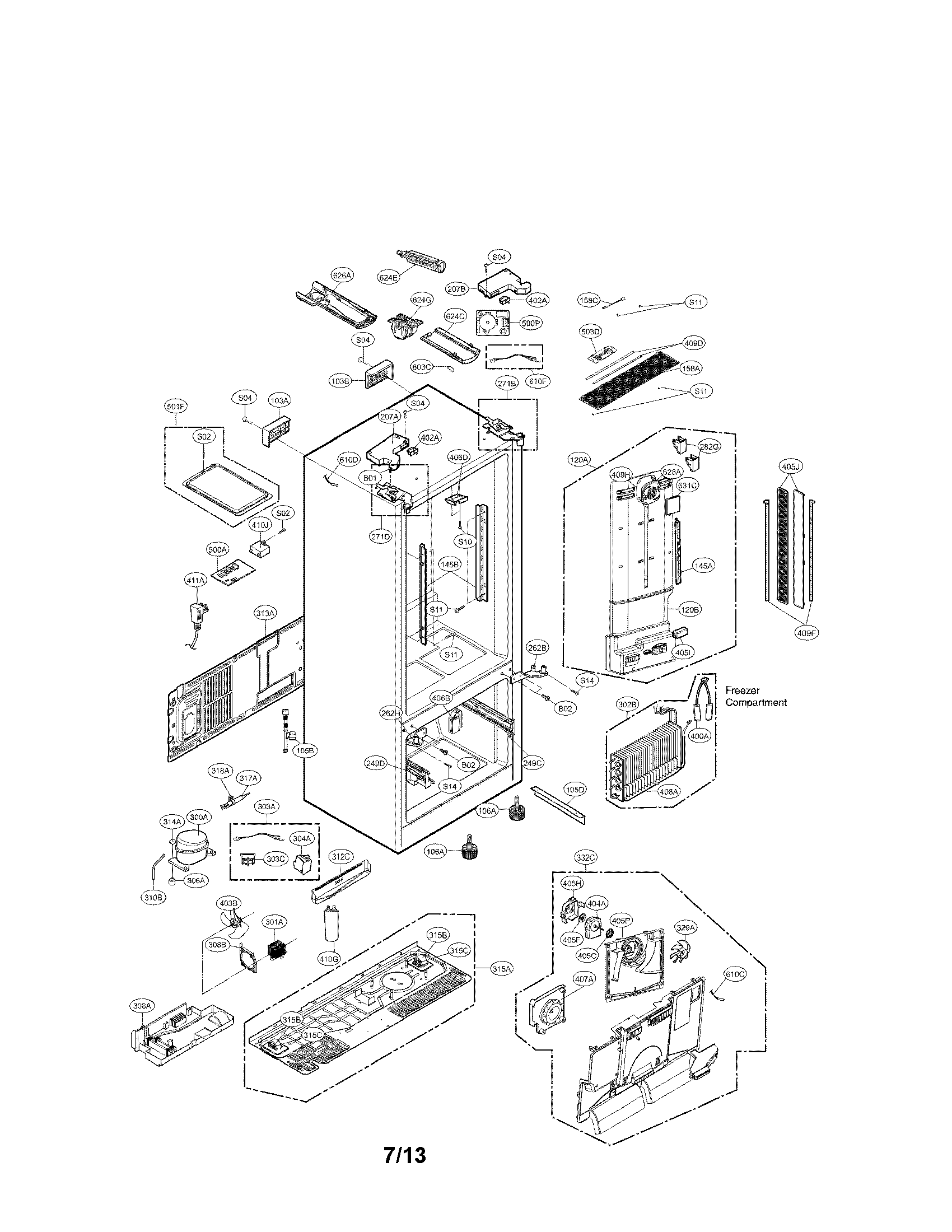 LG LFX29927ST/00 case parts diagram
