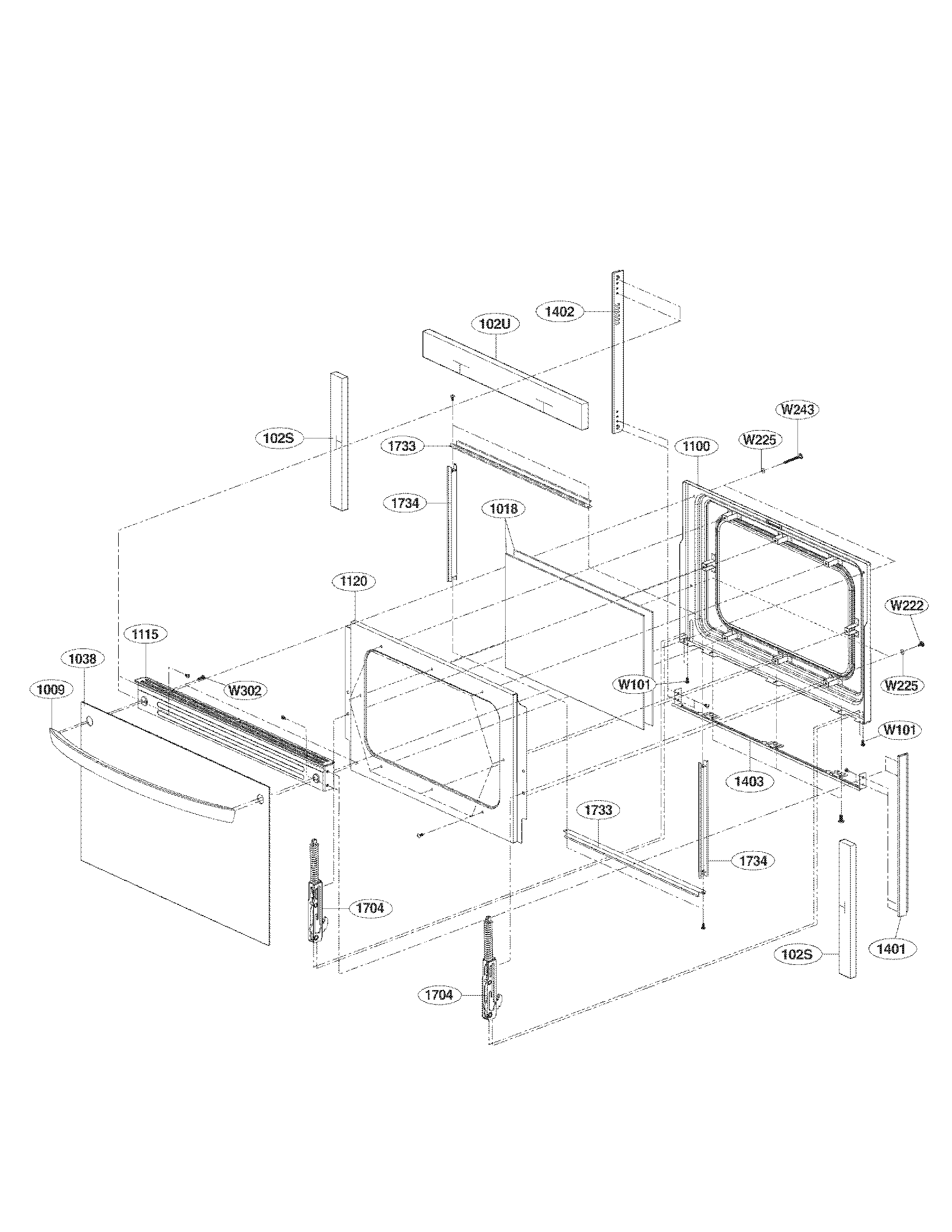 LG LDE3035SB lower door parts diagram