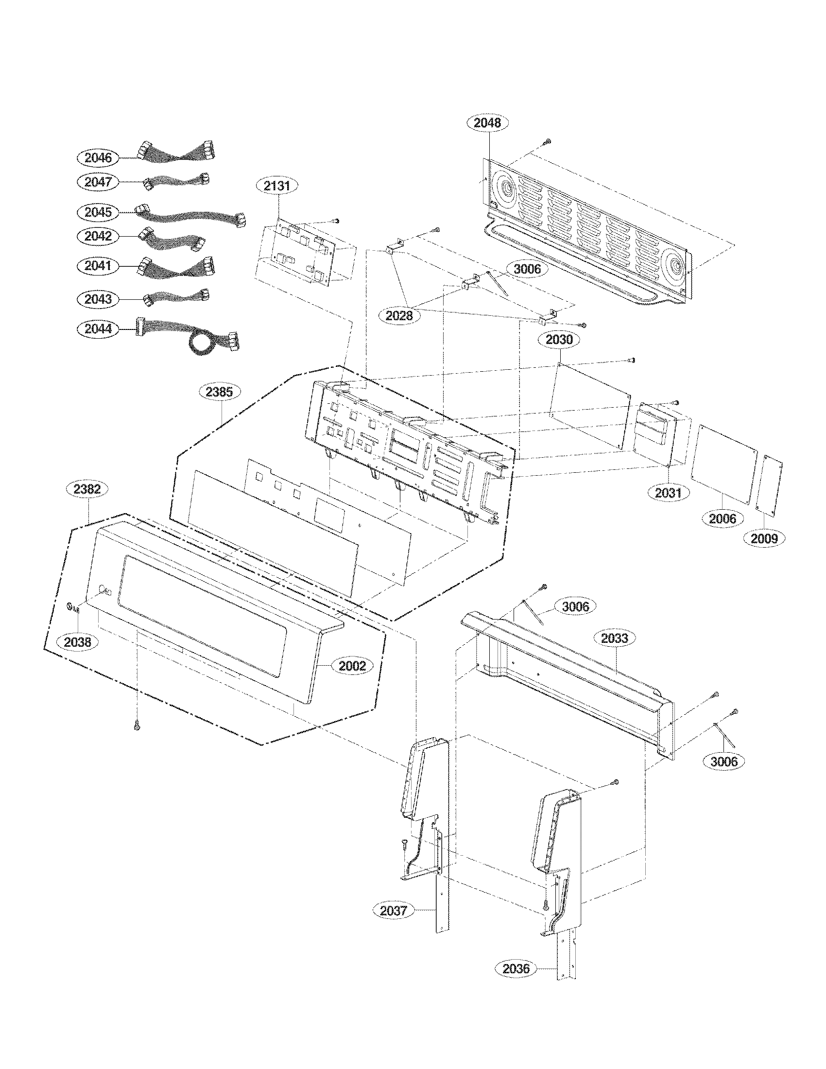 LG LDE3035ST controller parts diagram