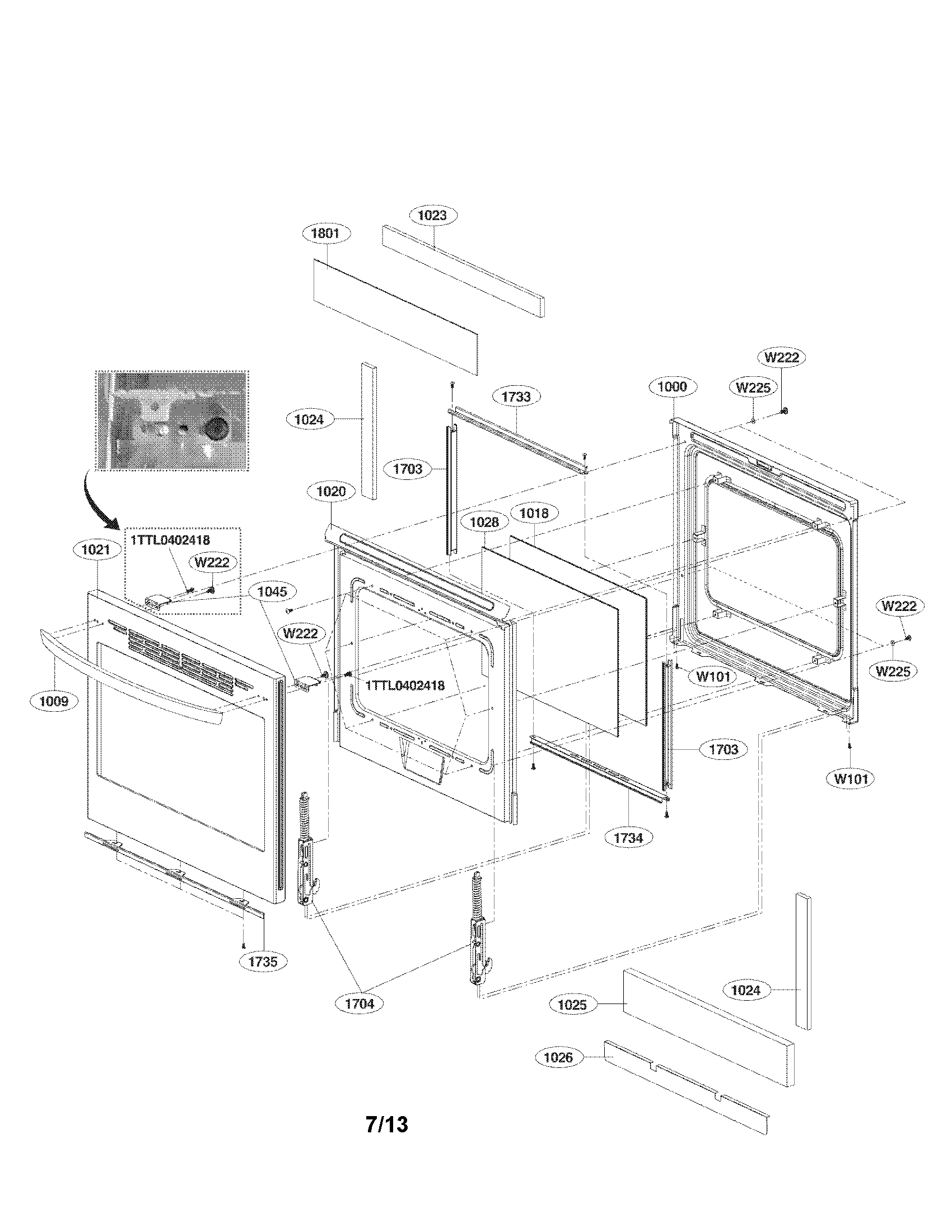 LG LRE3021ST/00 door parts diagram