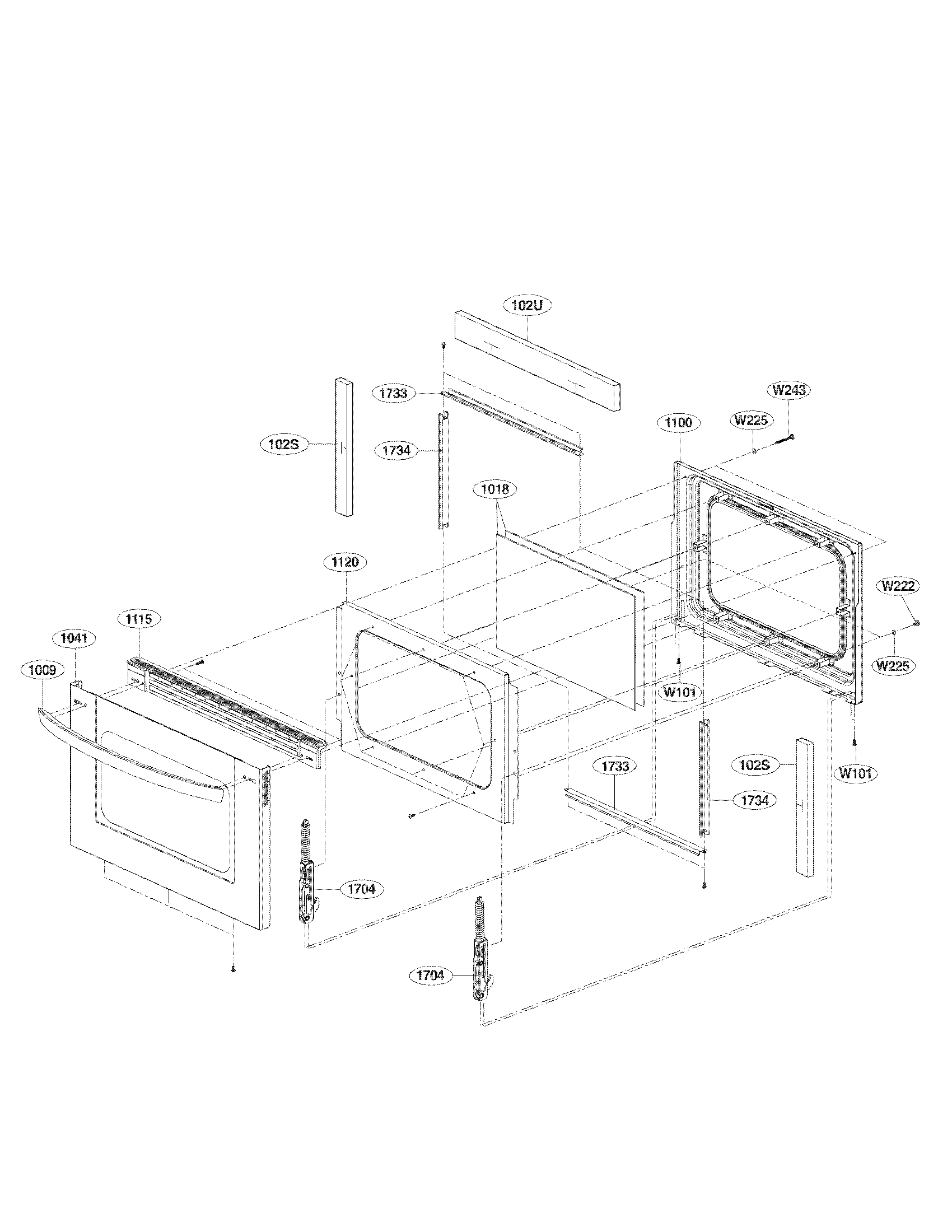 LG LDE3037ST/00 lower door parts diagram