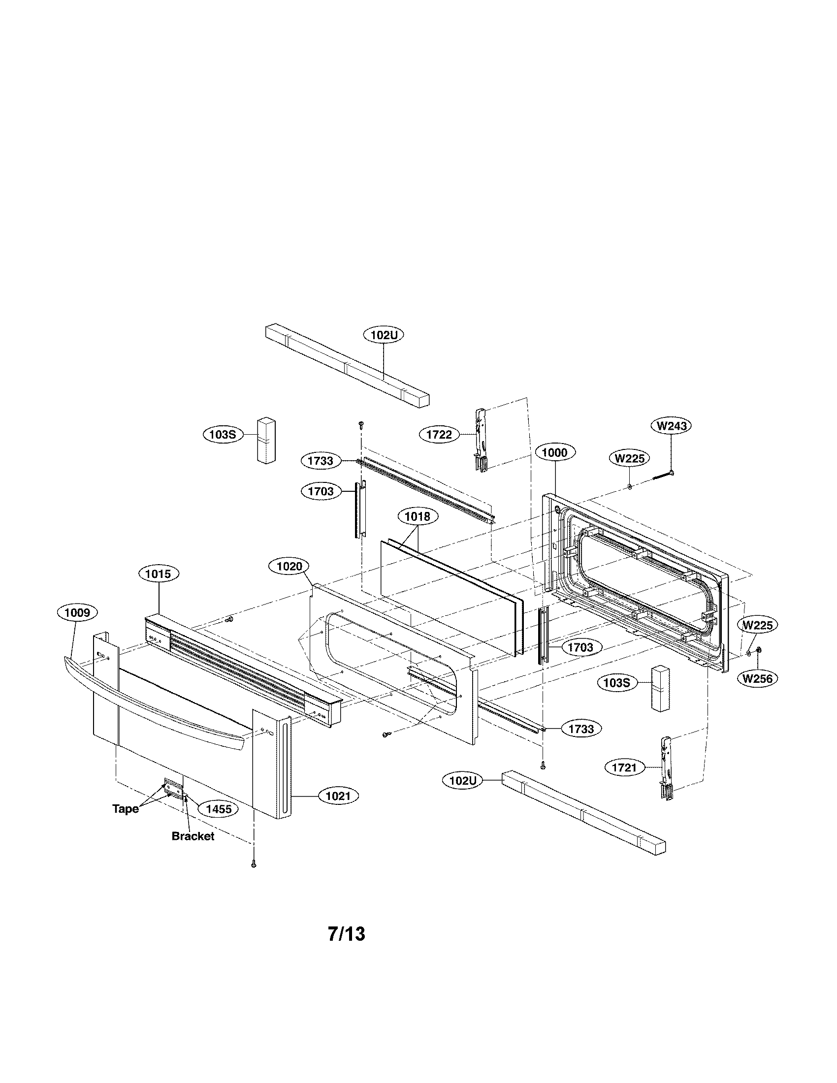 LG LDG3031ST upper door parts diagram