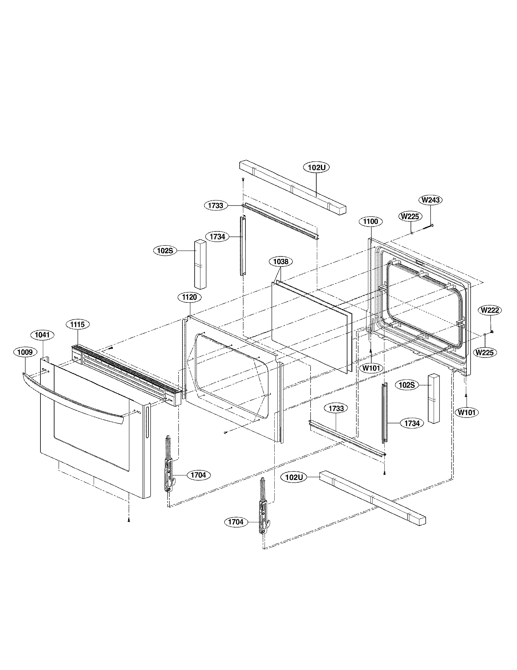 LG LDG3031ST lower door parts diagram