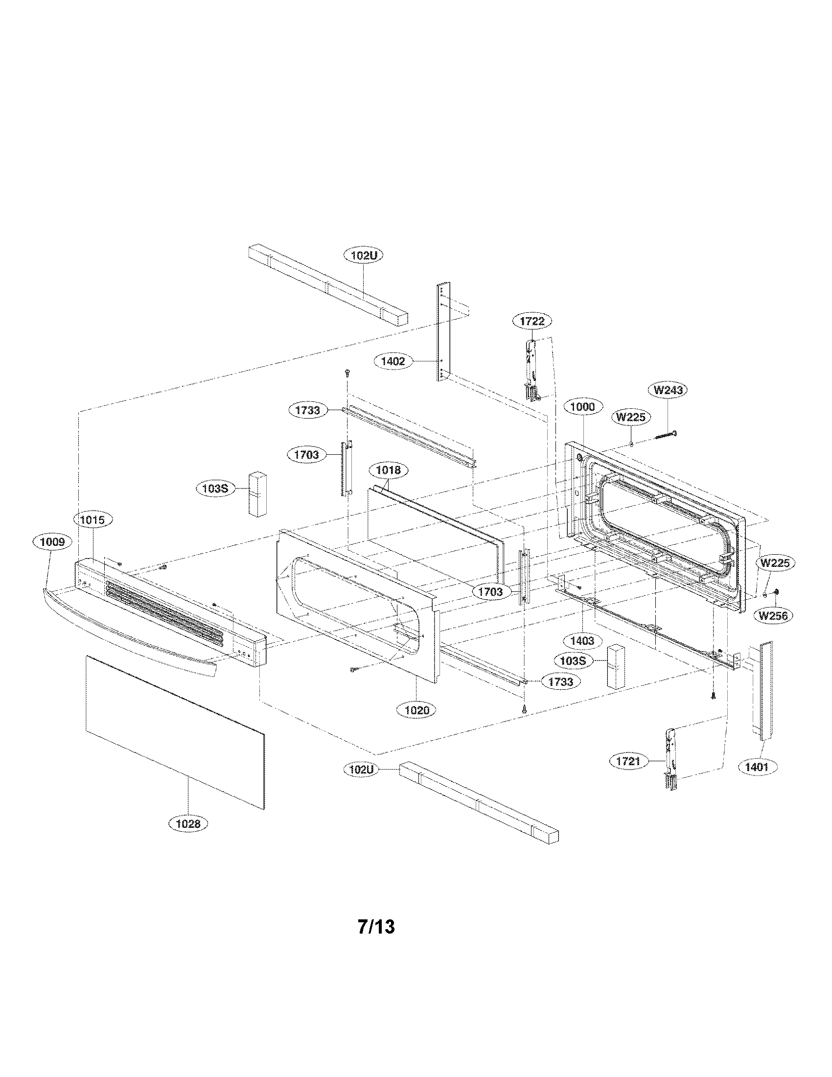 LG LDG3035SB upper door parts diagram