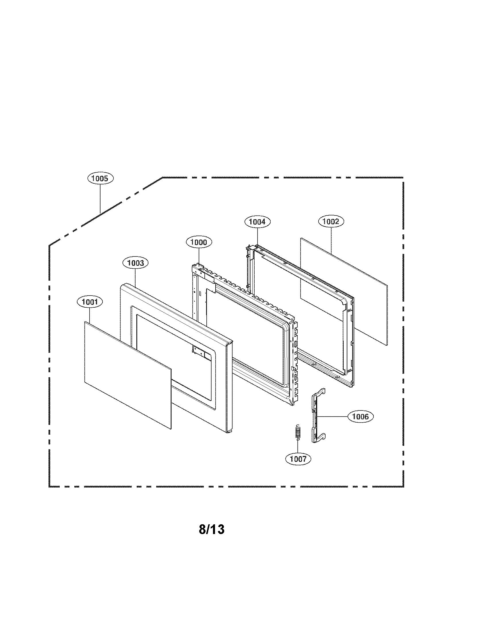 Kenmore 72169123010 door parts diagram