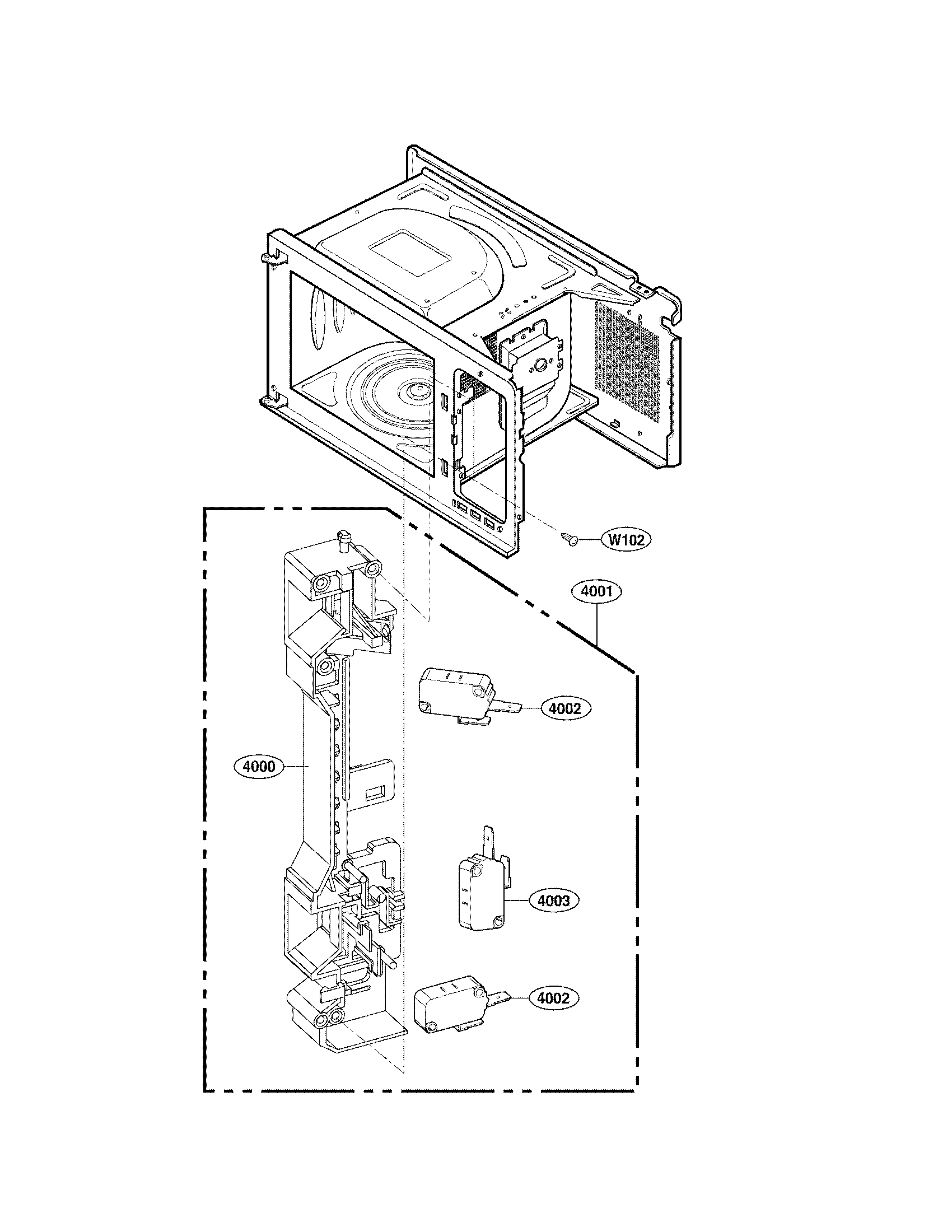 Kenmore 72169123010 latch board parts diagram