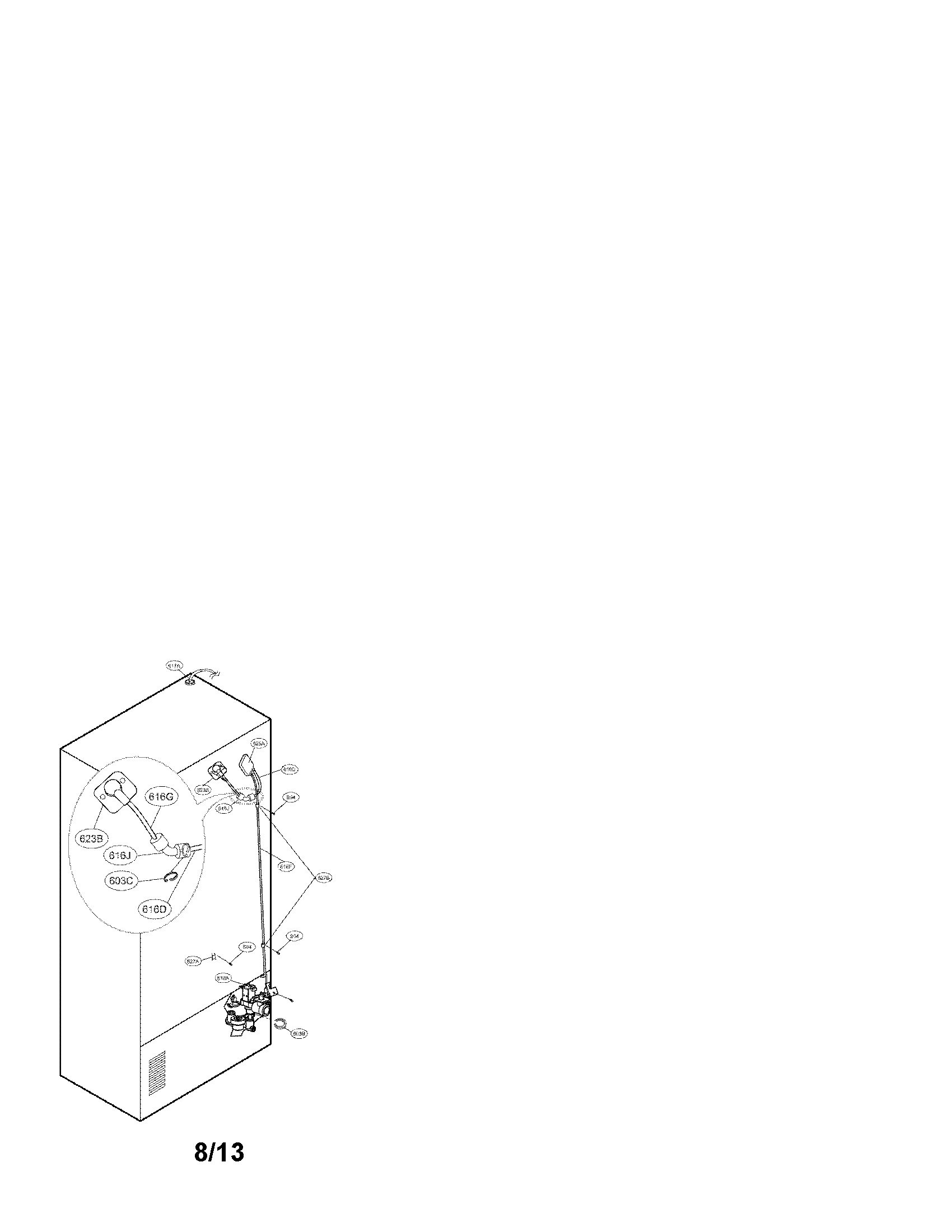 Kenmore Elite 79572373310 valve and water tube parts diagram