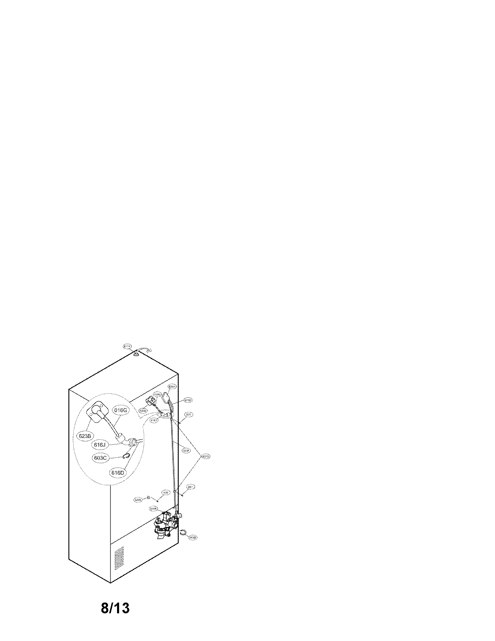 Kenmore Elite 79571063010 valve and water tube parts diagram