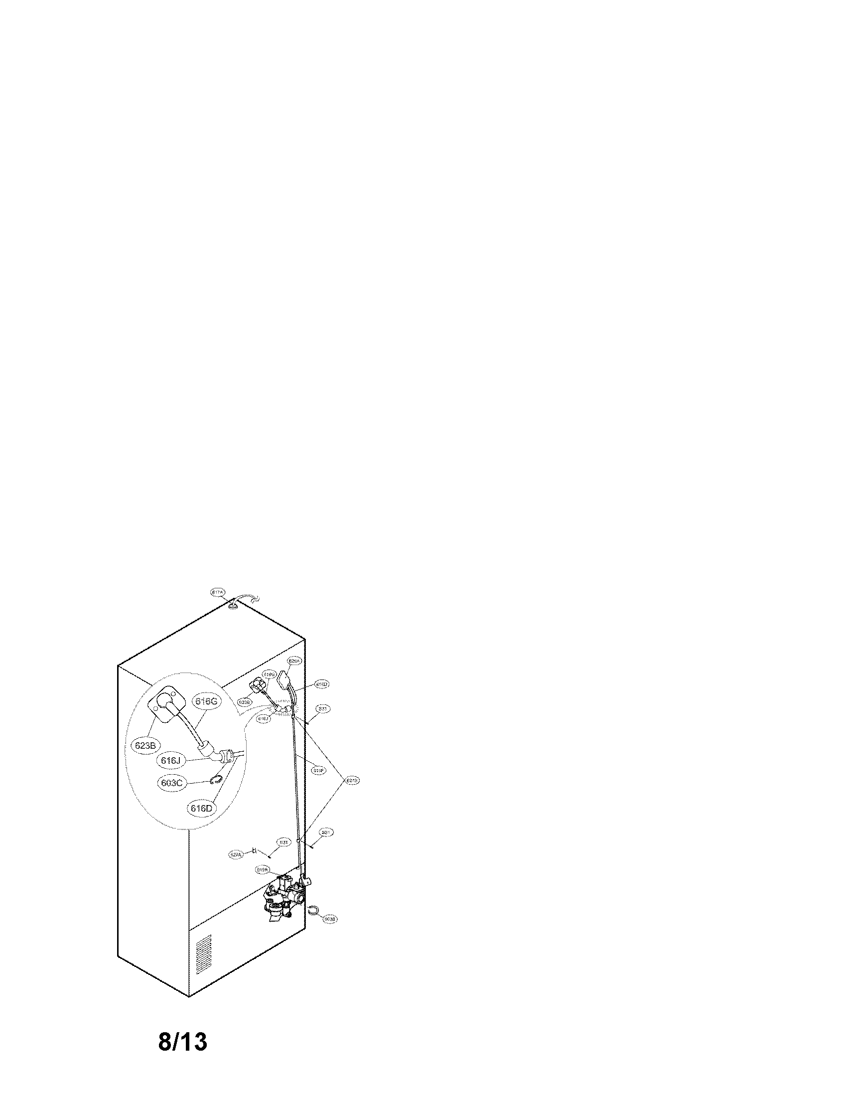 Kenmore Elite 79571069010 valve and water tube parts diagram