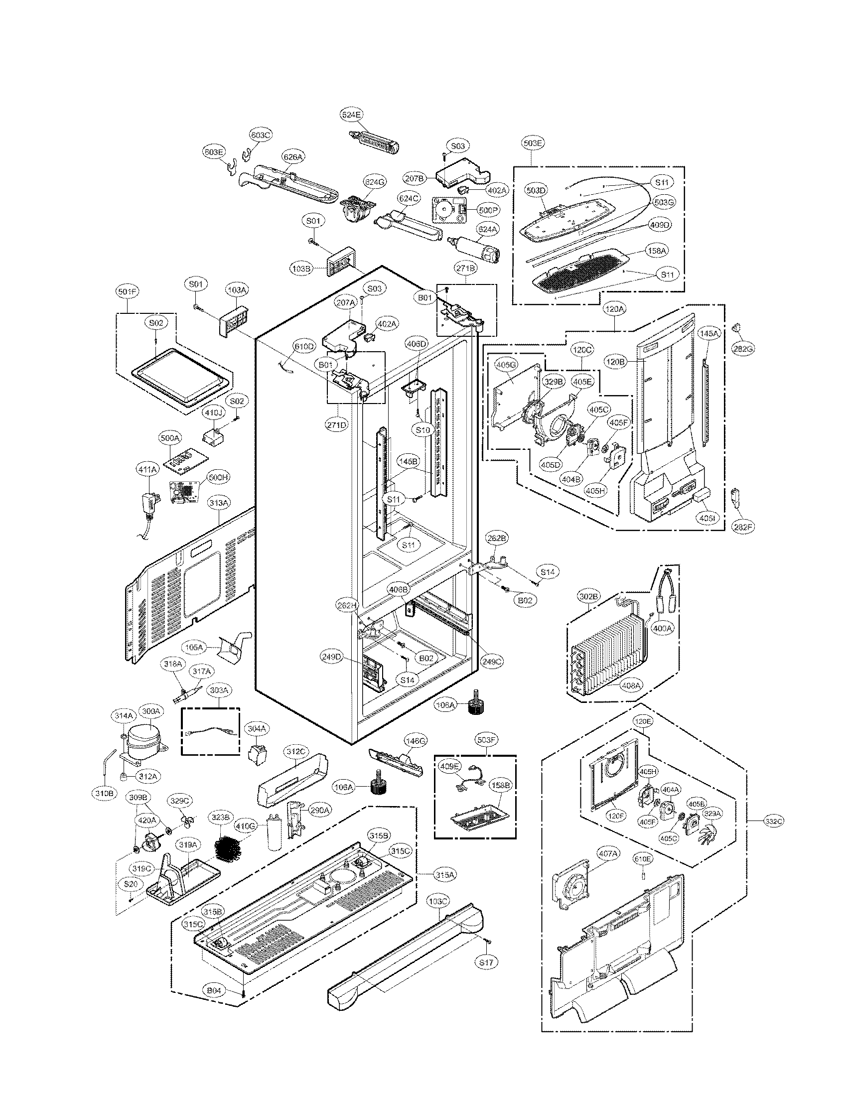 Kenmore Elite 79571069010 case parts diagram