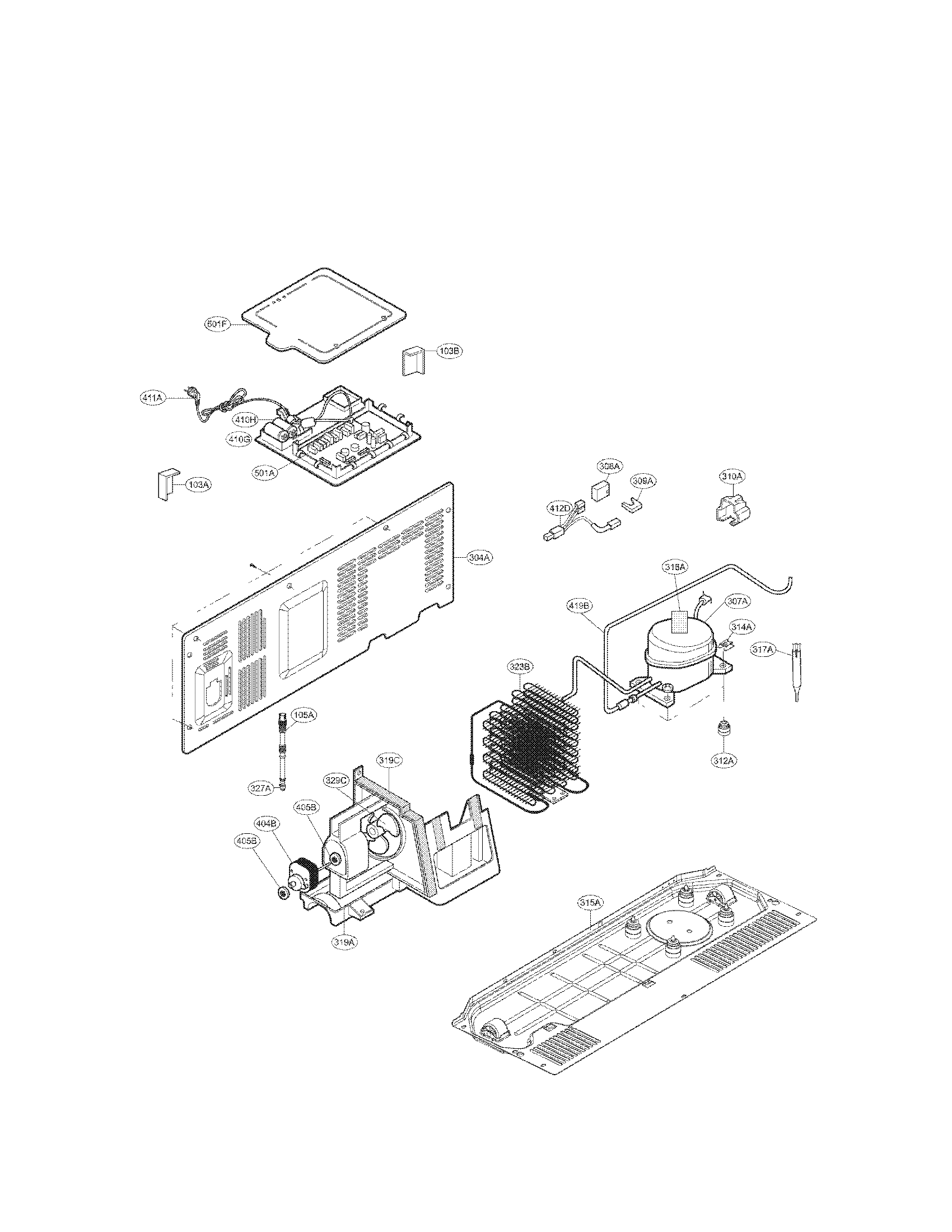 Kenmore Elite 79551372011 machine compartment parts diagram