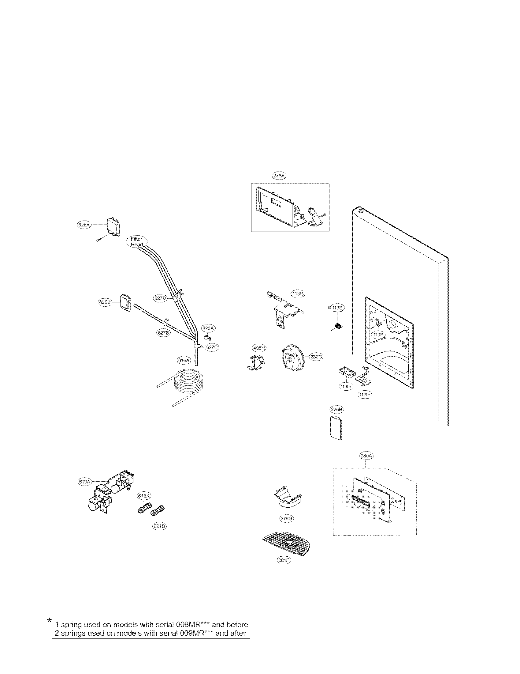 Kenmore Elite 79551379011 dispenser parts diagram