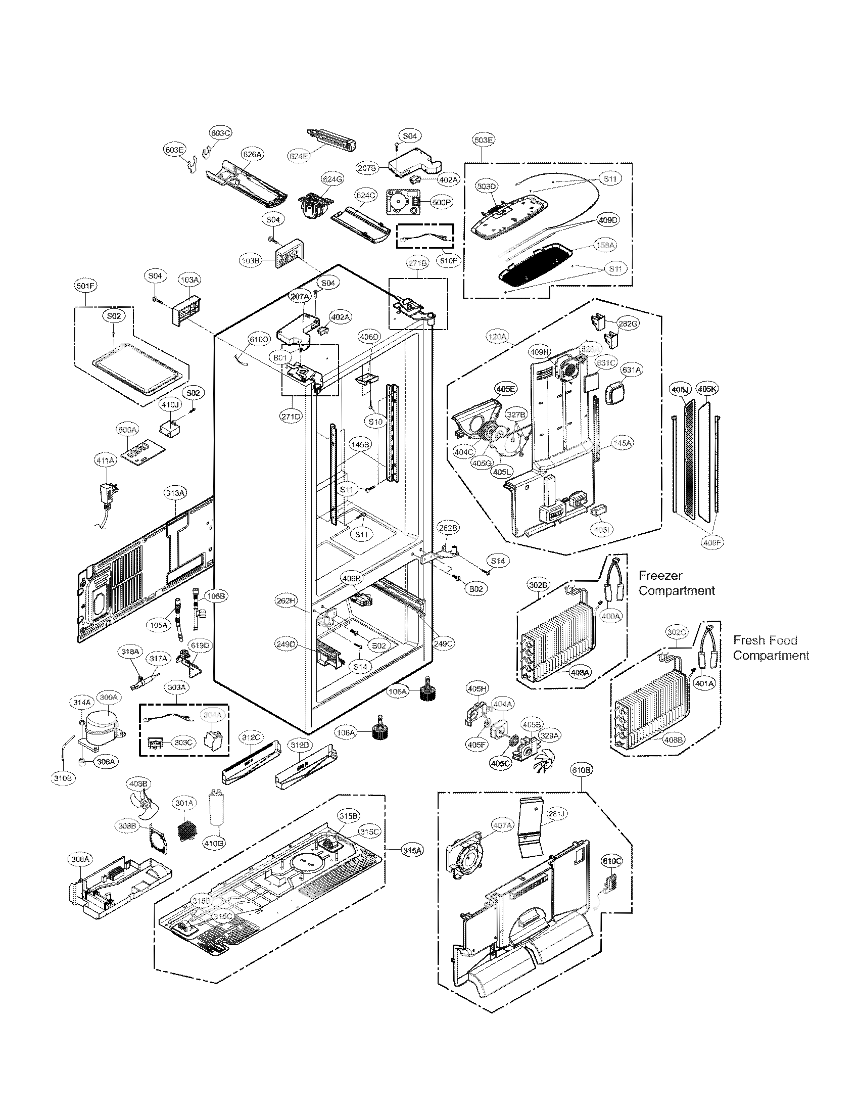 Kenmore Elite 79572043112 case parts diagram