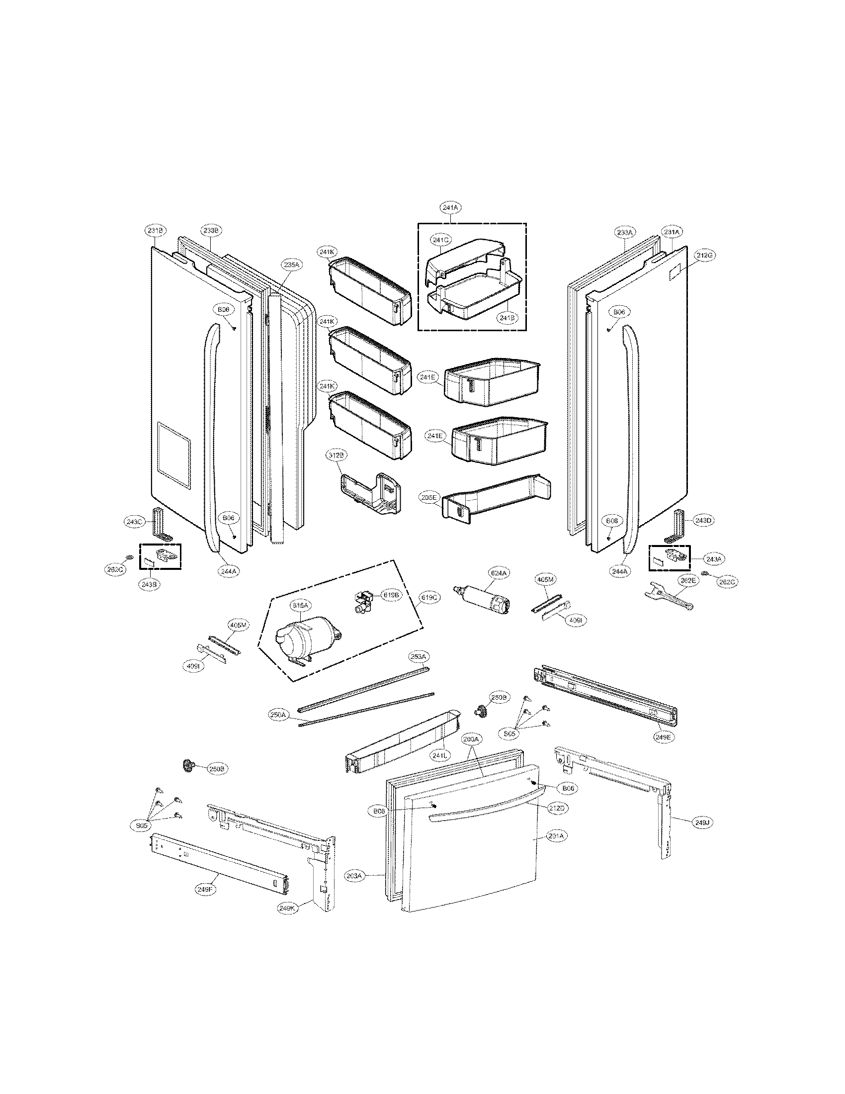 Kenmore Elite 79572043112 door parts diagram