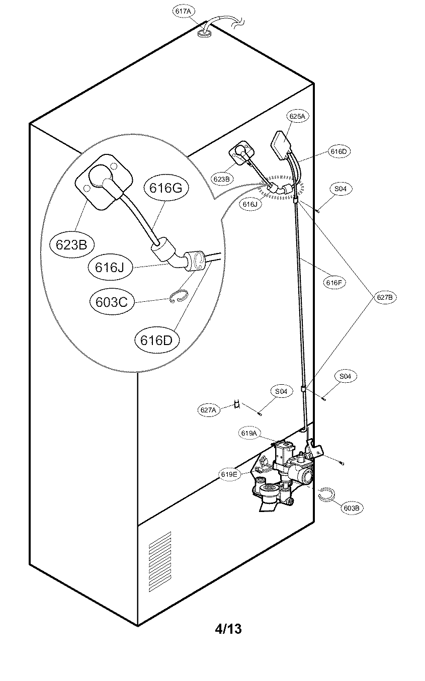 Kenmore Elite 79572049316 value and water tube parts diagram
