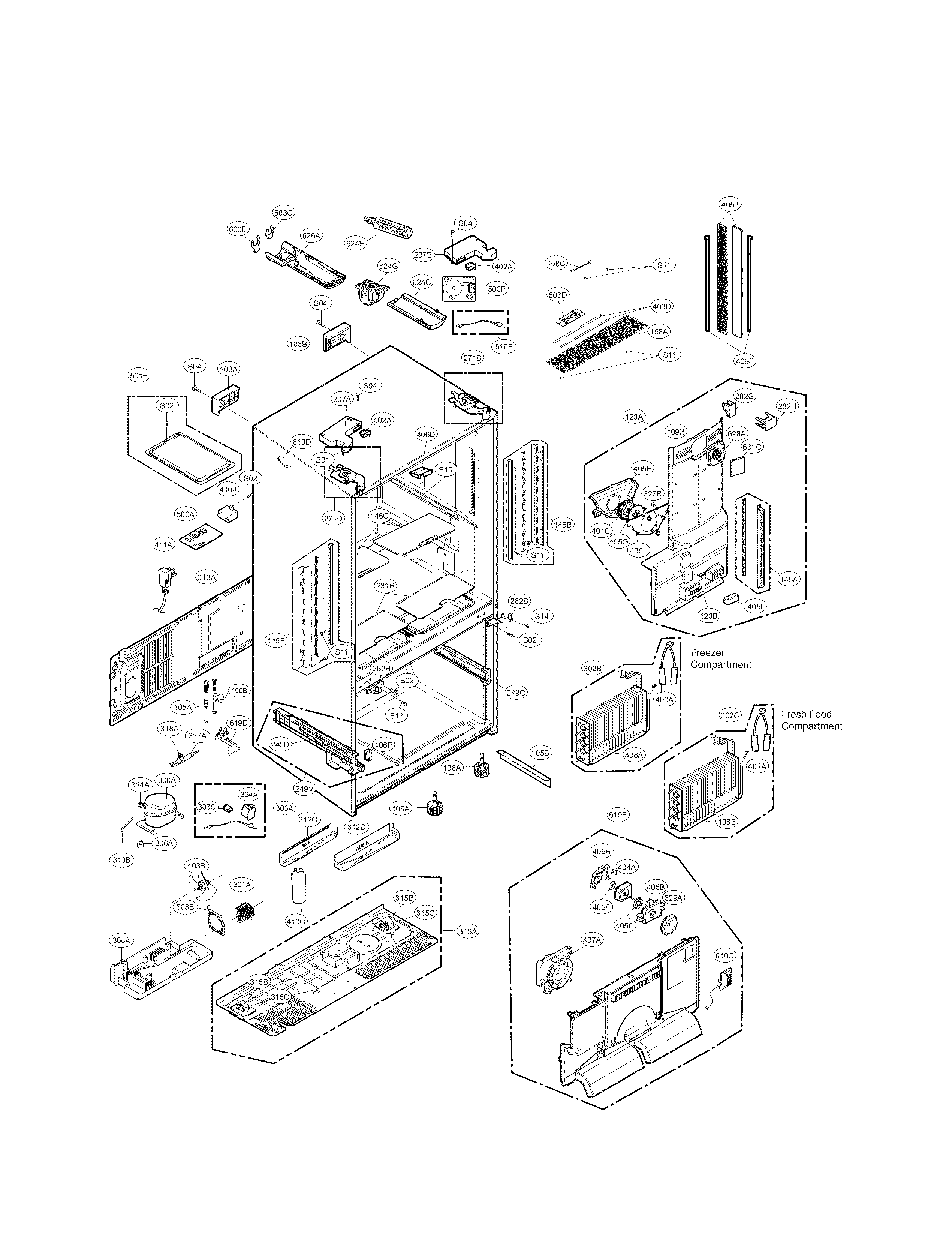 Kenmore Elite 79572189315 case parts diagram