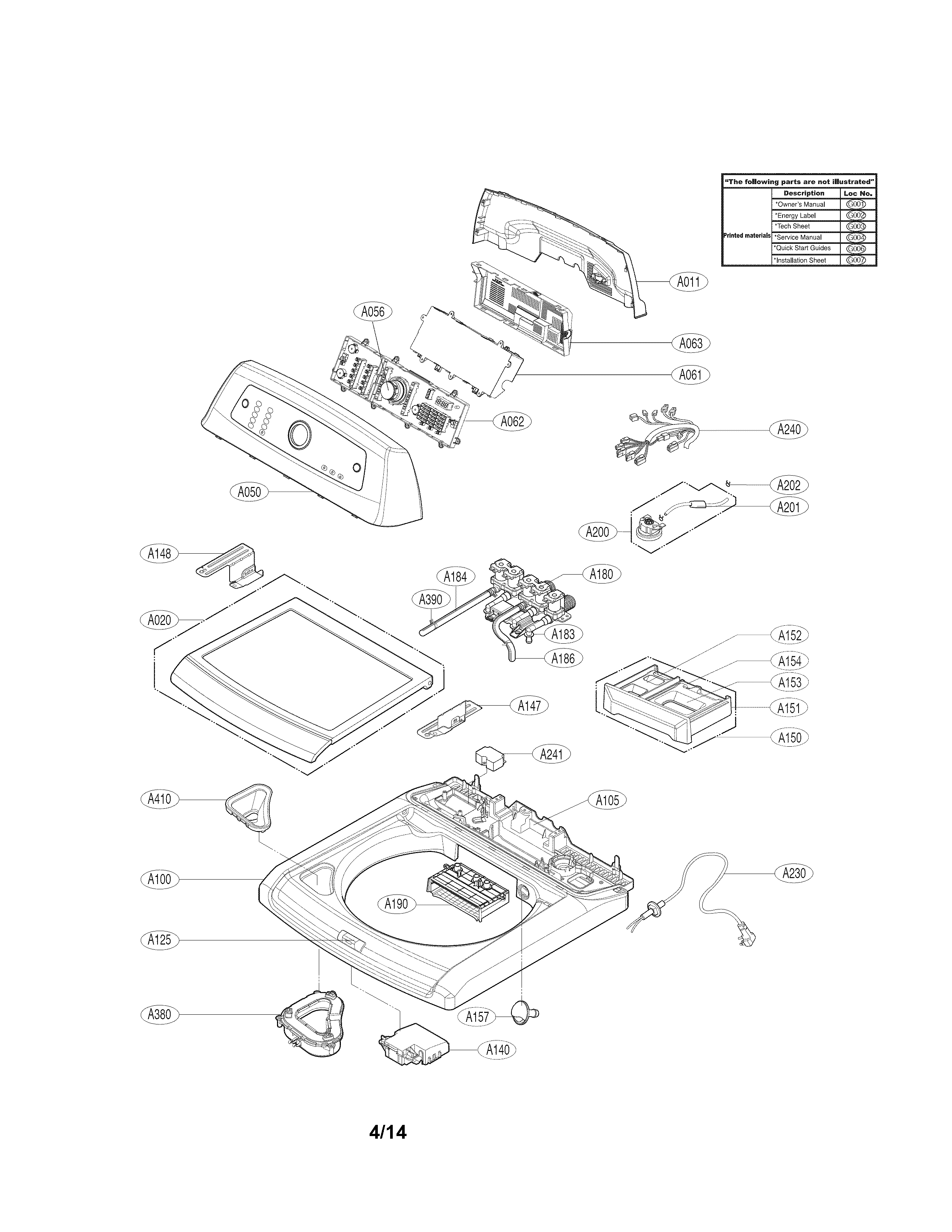 Kenmore Elite 79631622310 top cover parts diagram