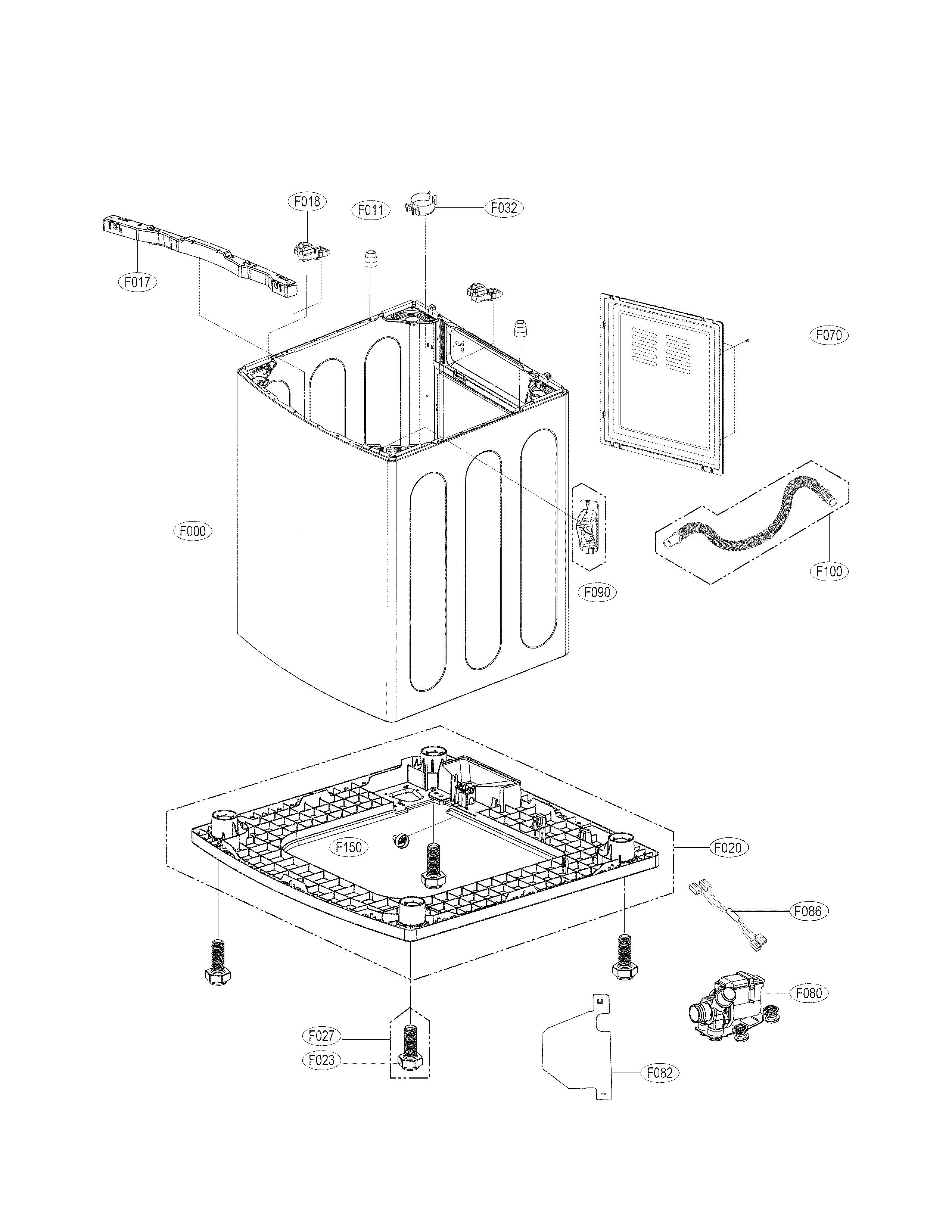 Kenmore Elite 79631622310 case assembly parts diagram